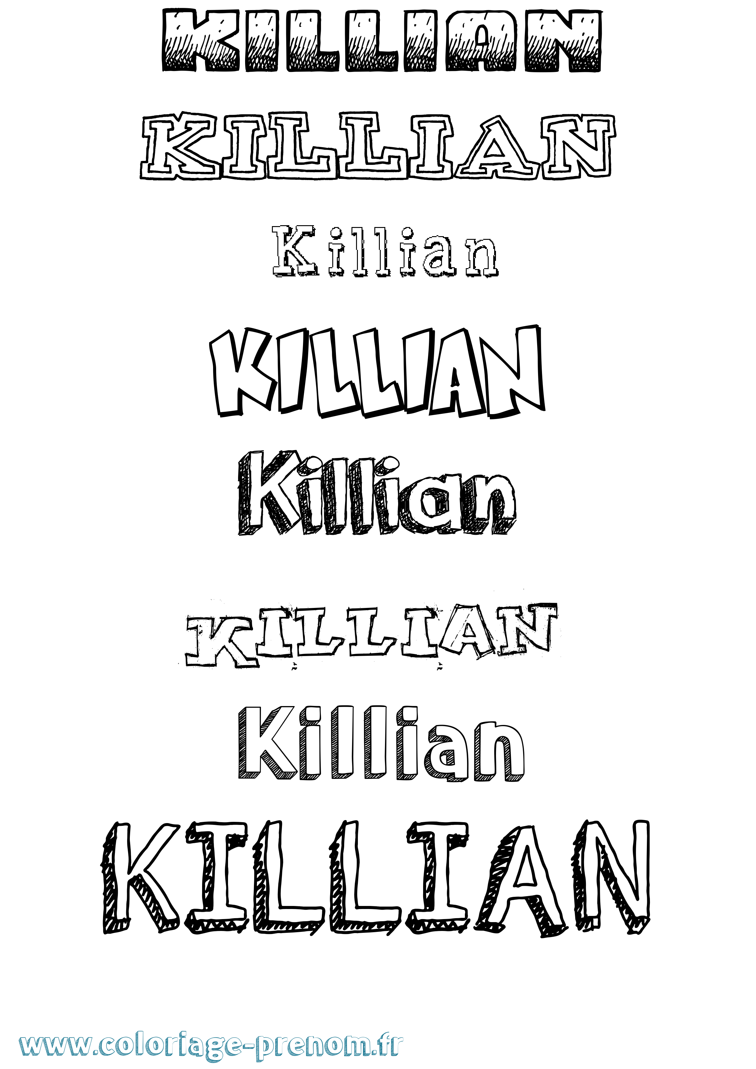 Coloriage Killian Dessiné Coloriage prénom Killian Dessiné
