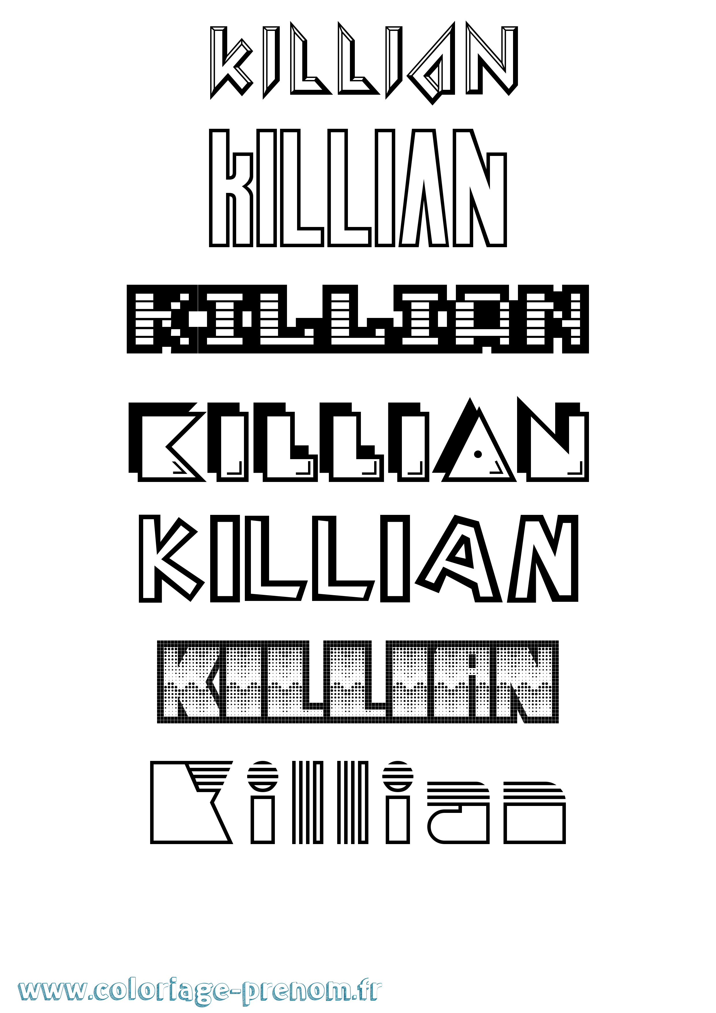 Coloriage prénom Killian Jeux Vidéos