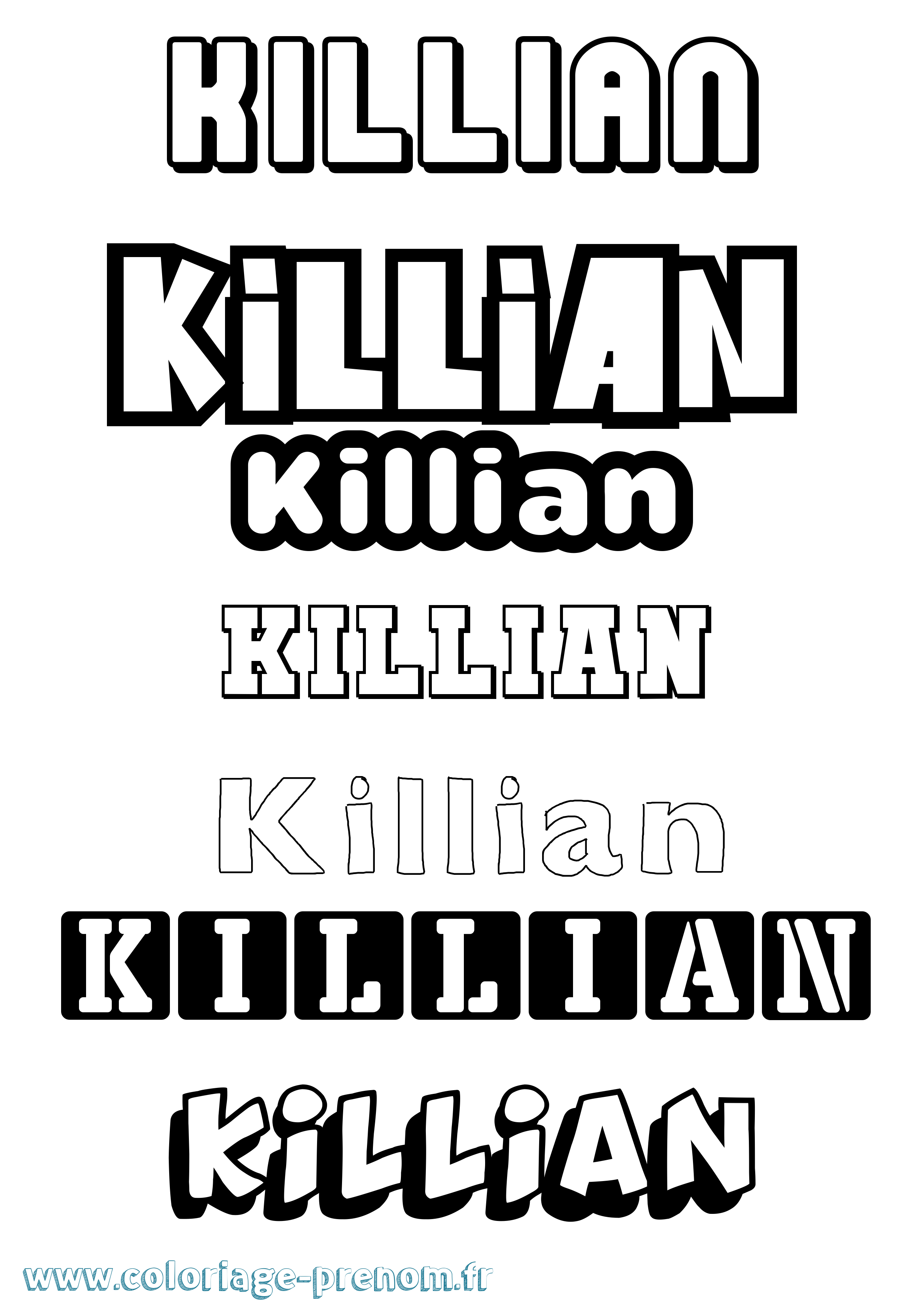 Coloriage prénom Killian Simple