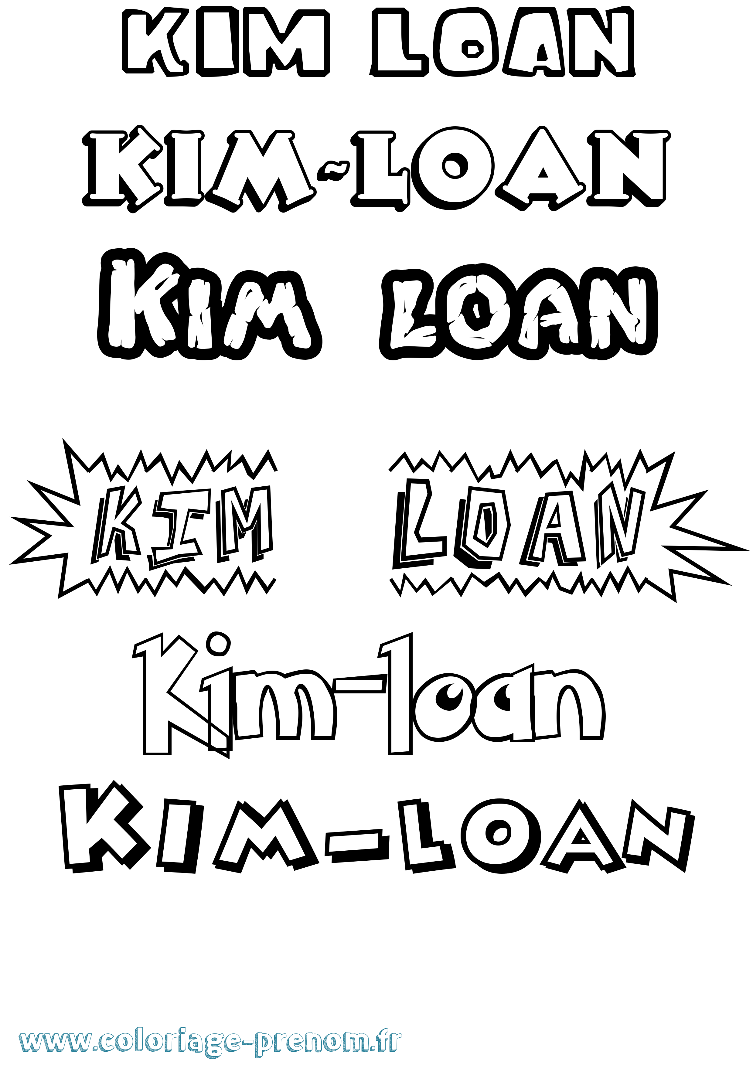 Coloriage prénom Kim-Loan Dessin Animé