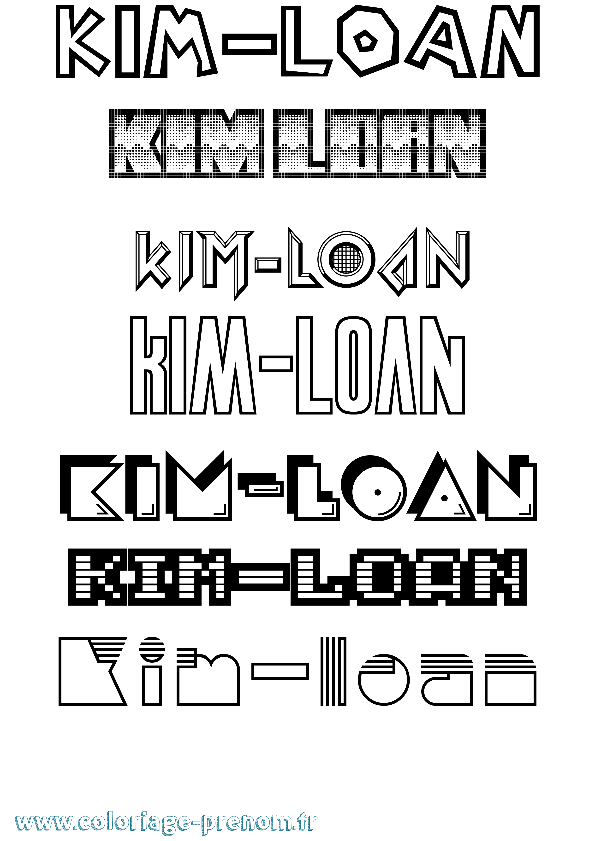 Coloriage prénom Kim-Loan Jeux Vidéos