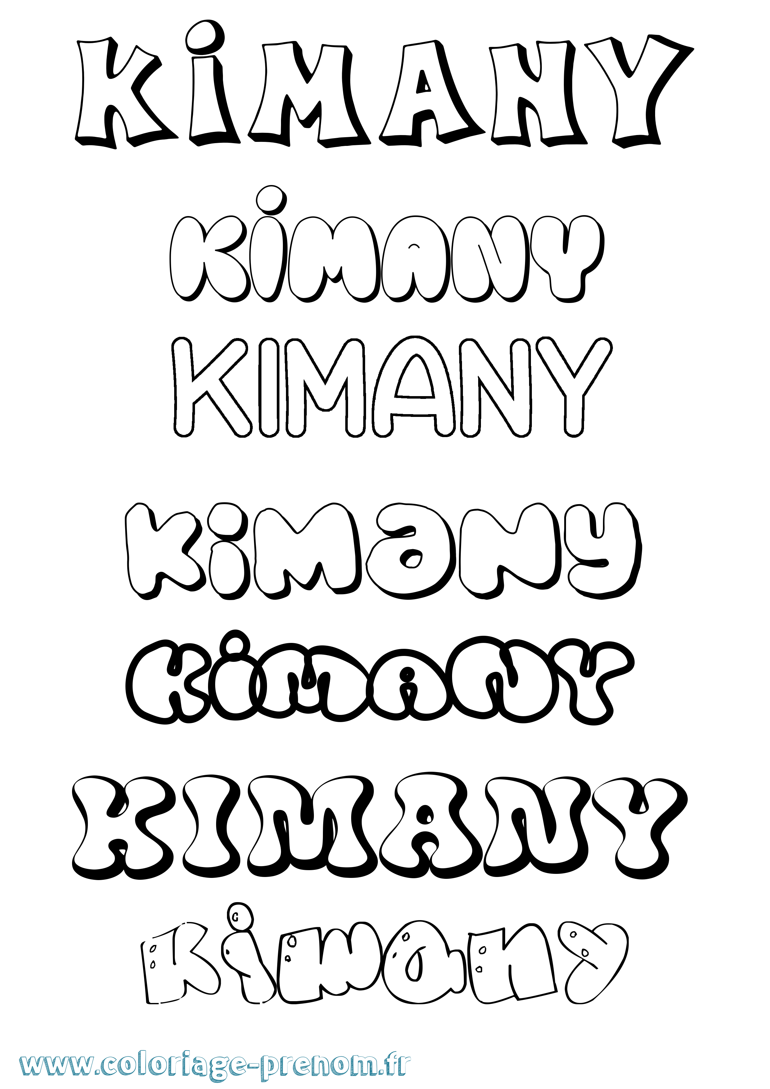 Coloriage Kimany Bubble Coloriage prénom Kimany Bubble
