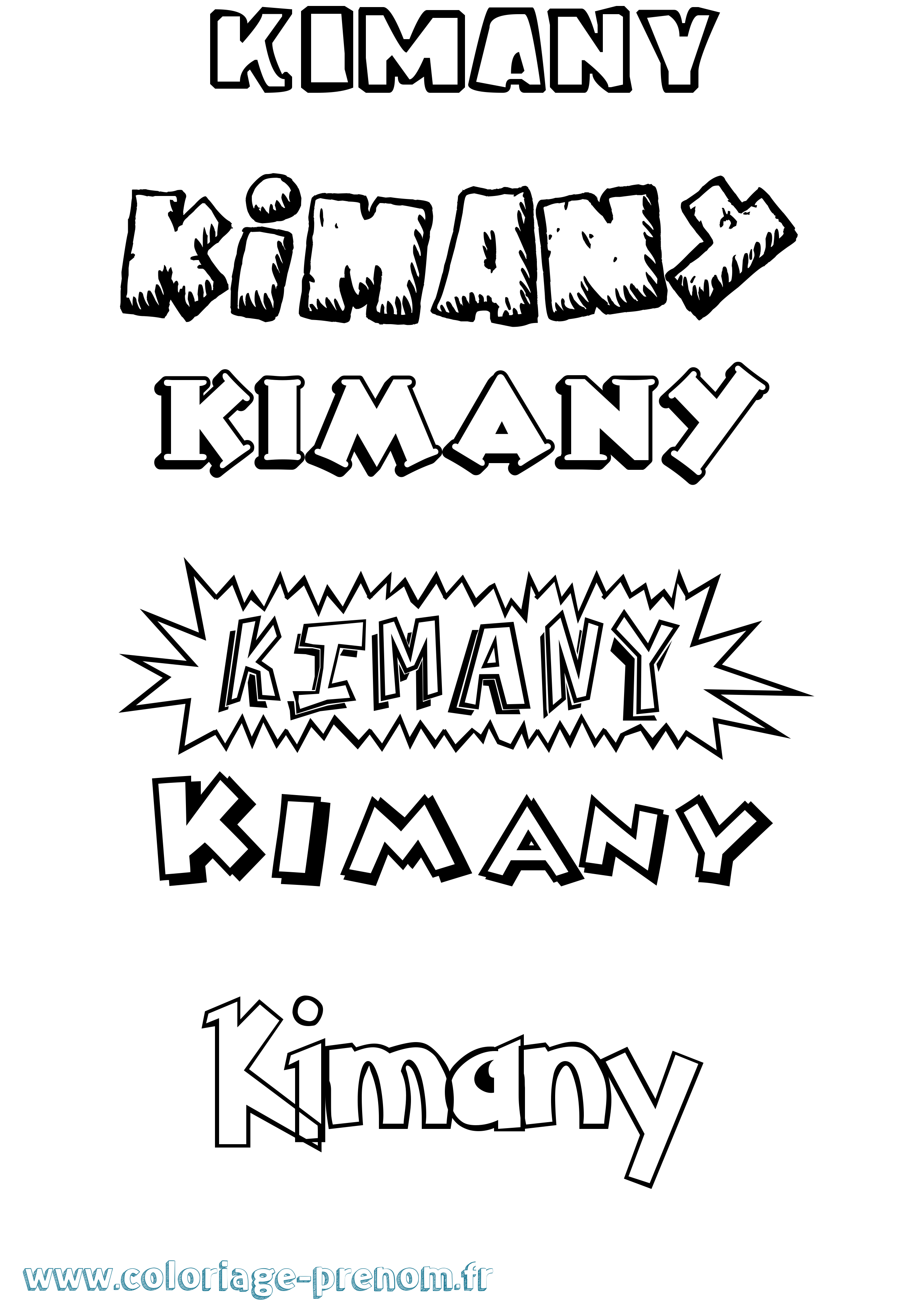 Coloriage prénom Kimany Dessin Animé