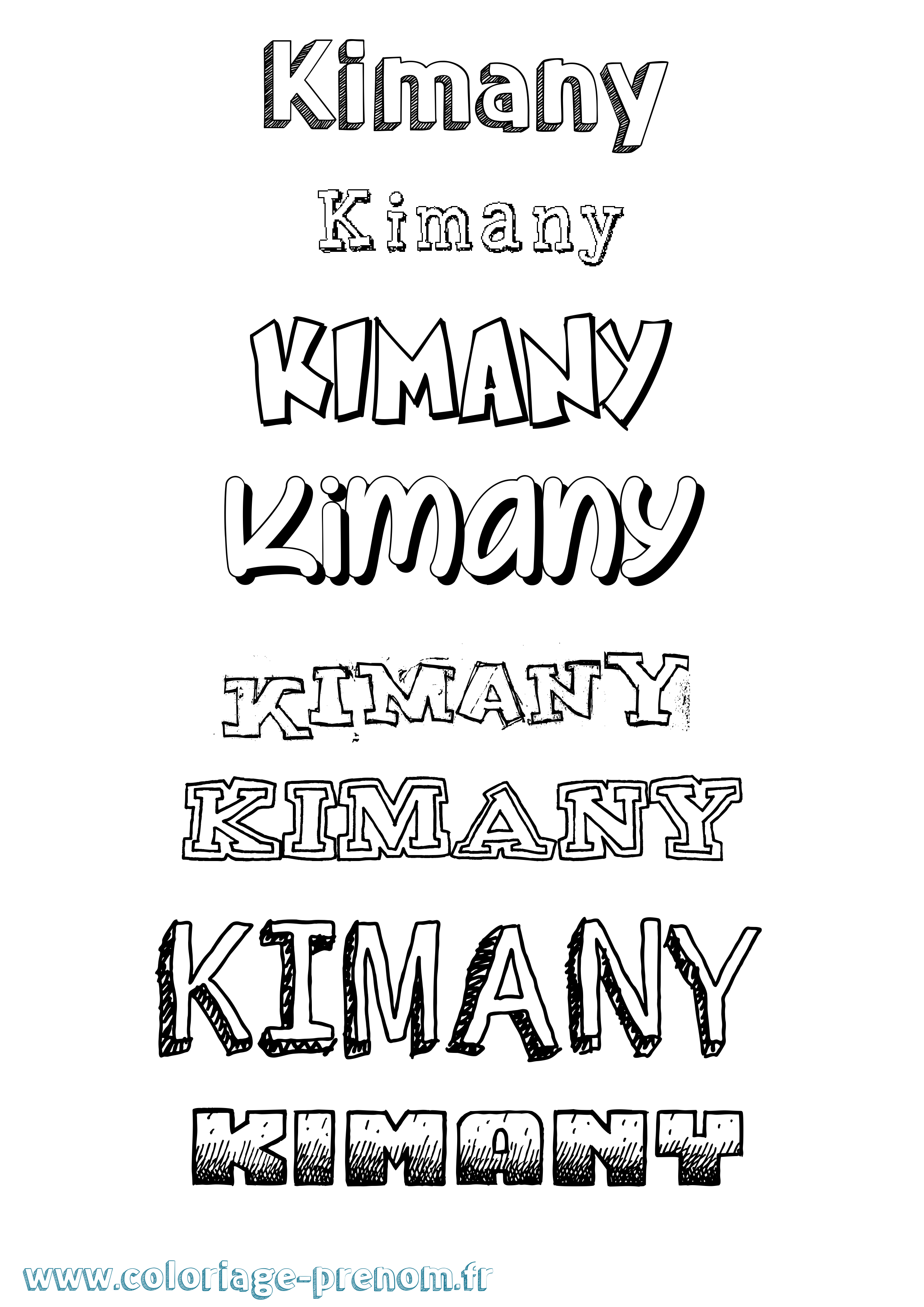 Coloriage prénom Kimany Dessiné