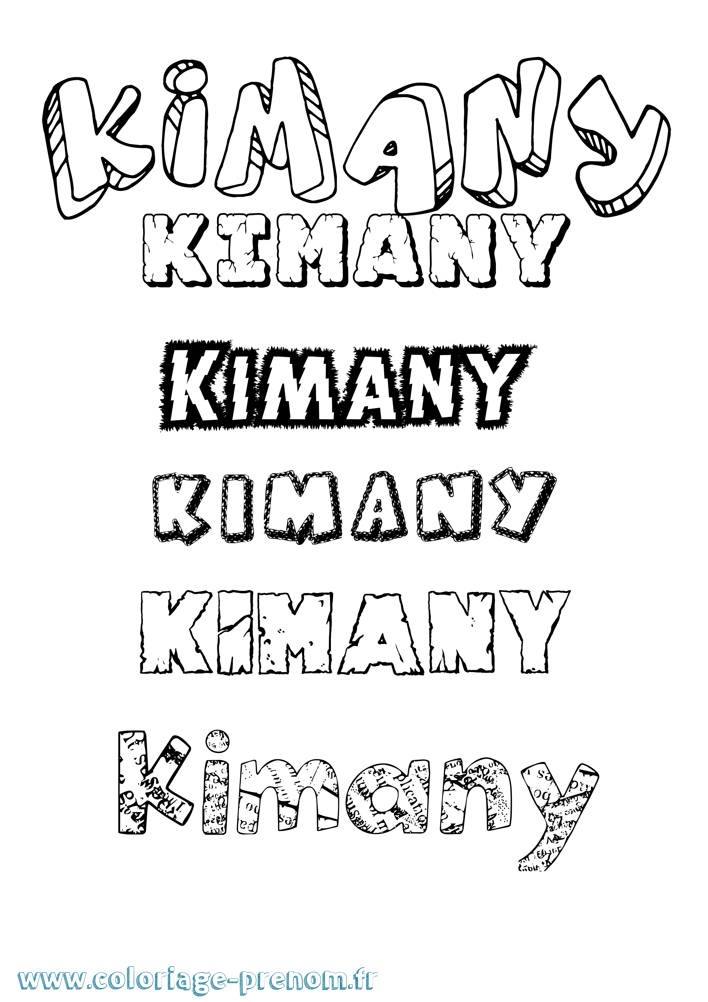 Coloriage Kimany Destructuré Coloriage prénom Kimany Destructuré