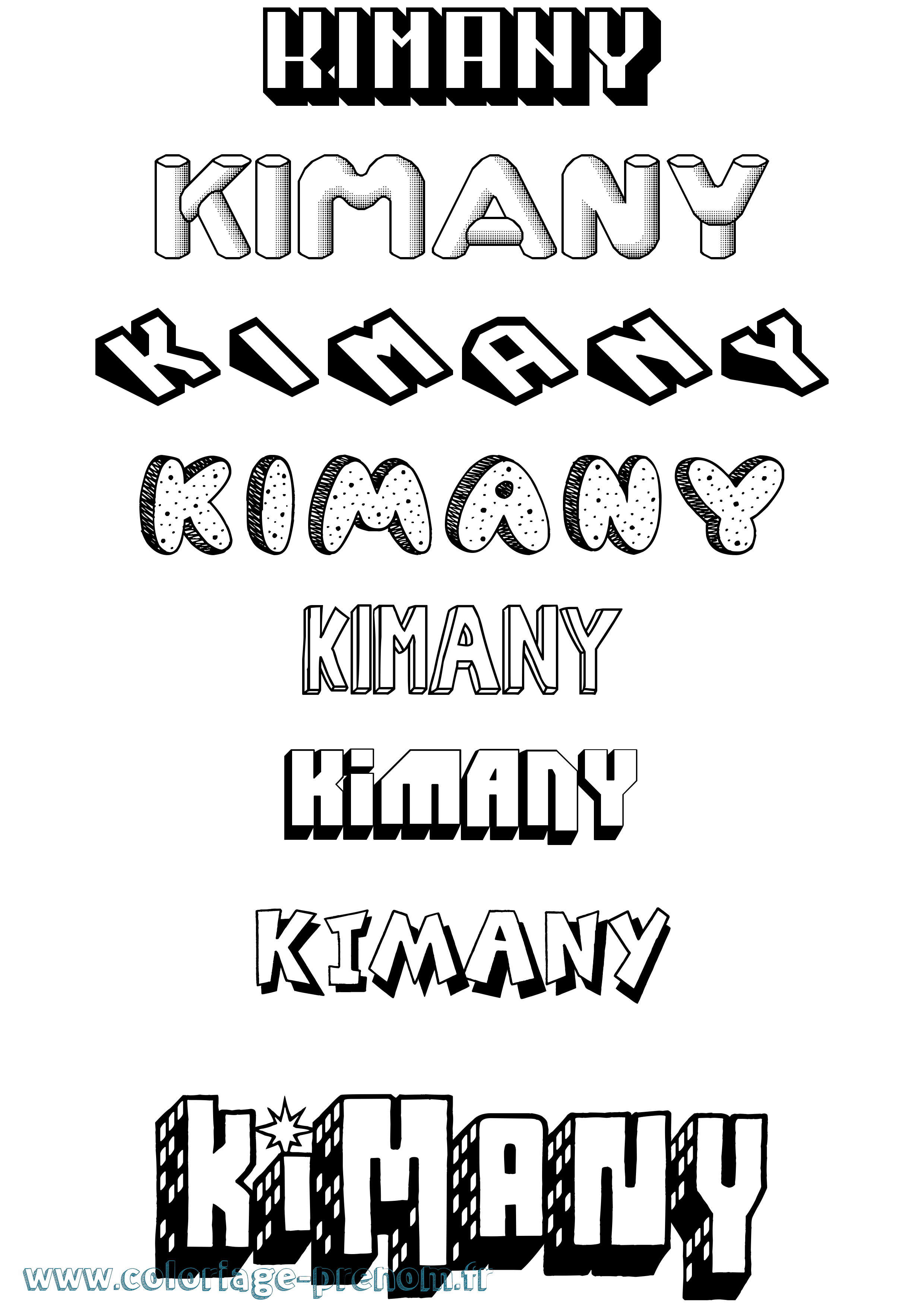 Coloriage Kimany Effet 3D Coloriage prénom Kimany Effet 3D