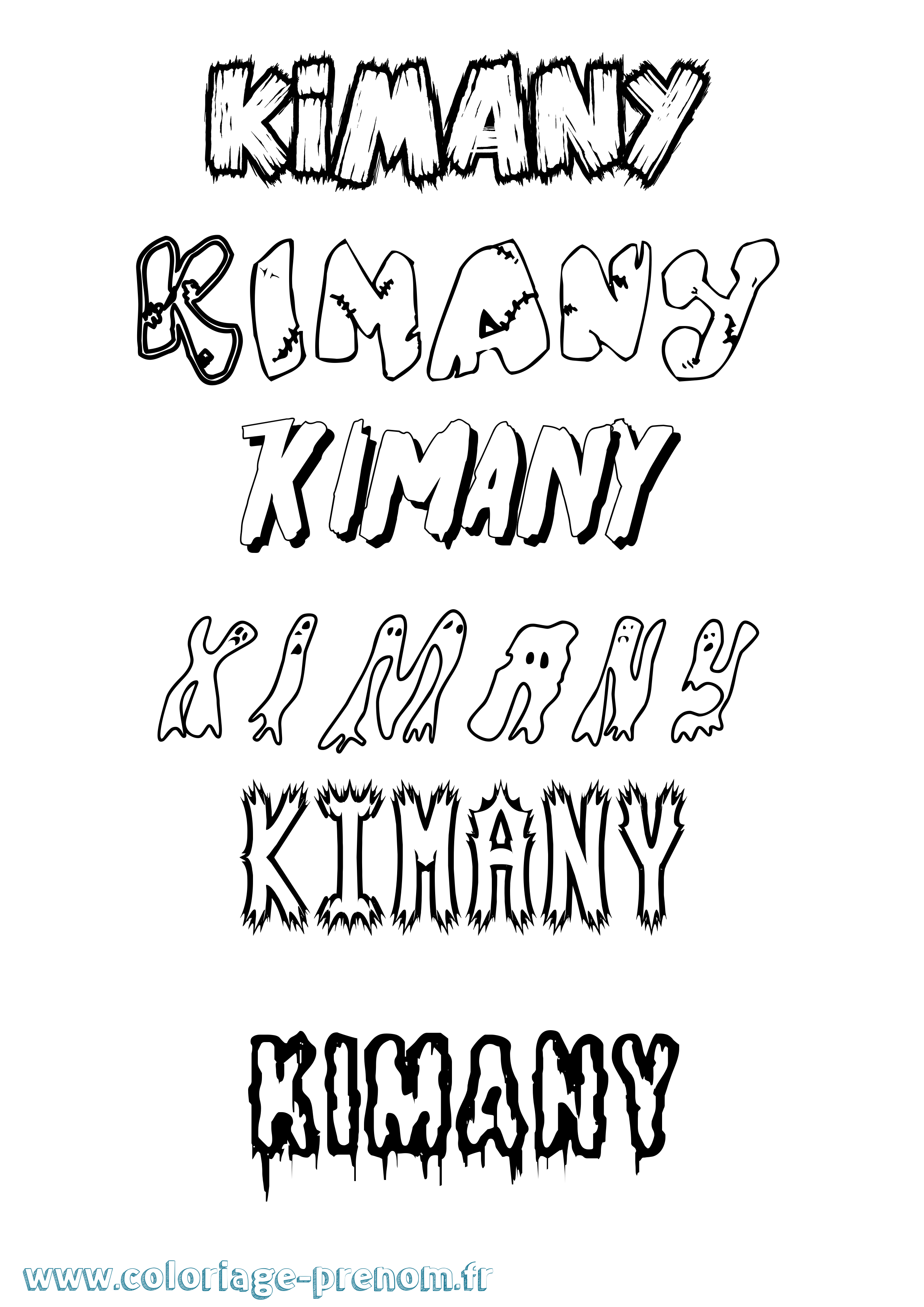 Coloriage prénom Kimany Frisson