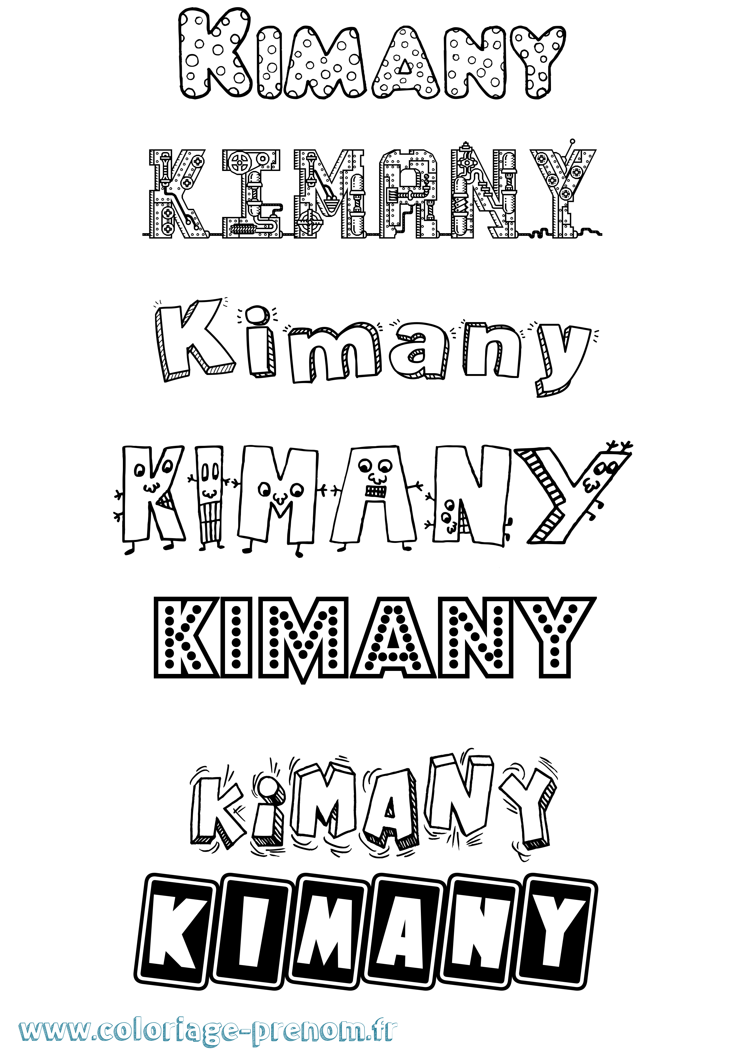 Coloriage Kimany Fun Coloriage prénom Kimany Fun