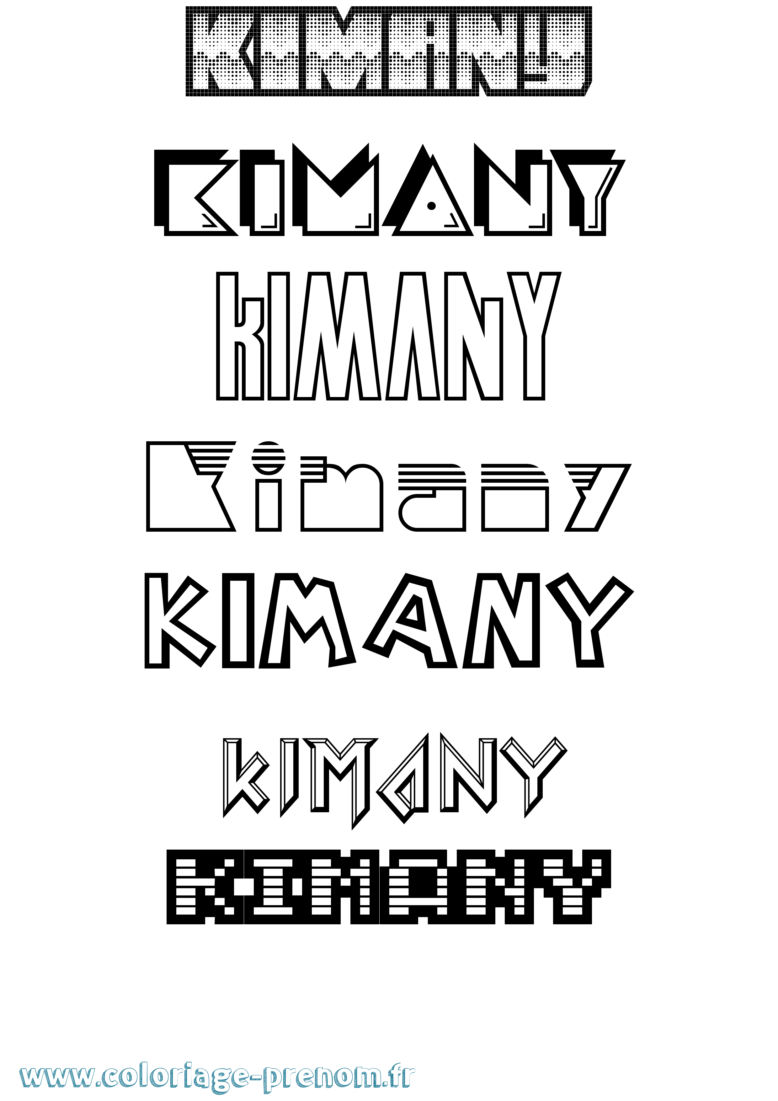 Coloriage prénom Kimany Jeux Vidéos