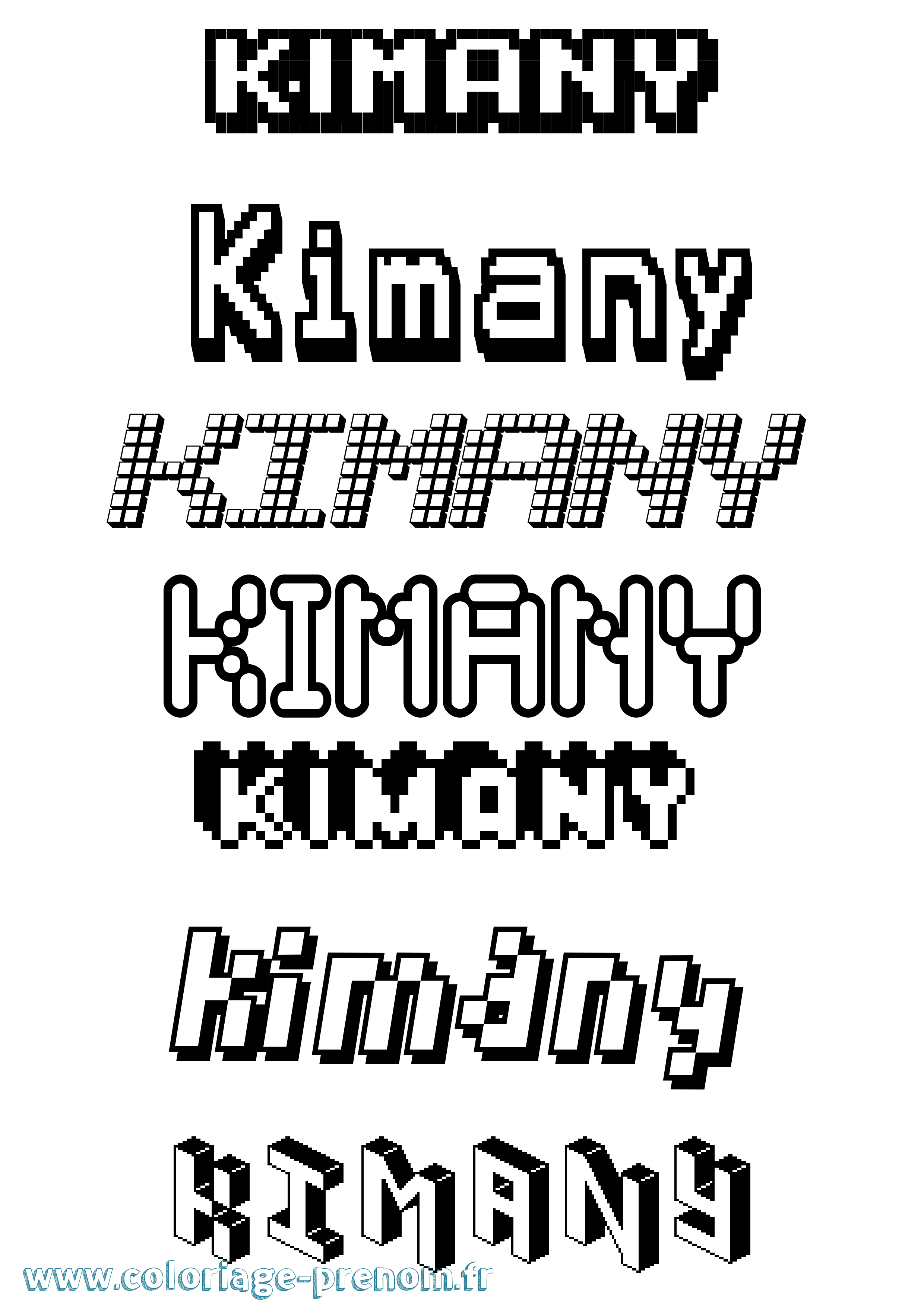 Coloriage Kimany Pixel Coloriage prénom Kimany Pixel
