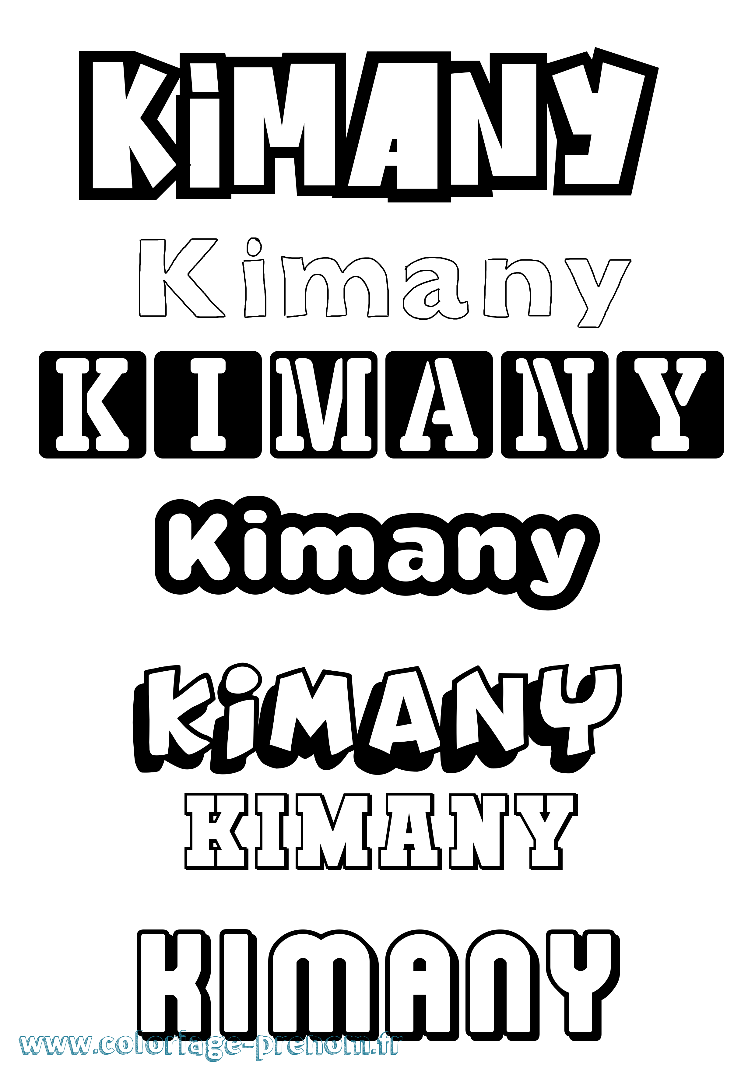 Coloriage prénom Kimany Simple