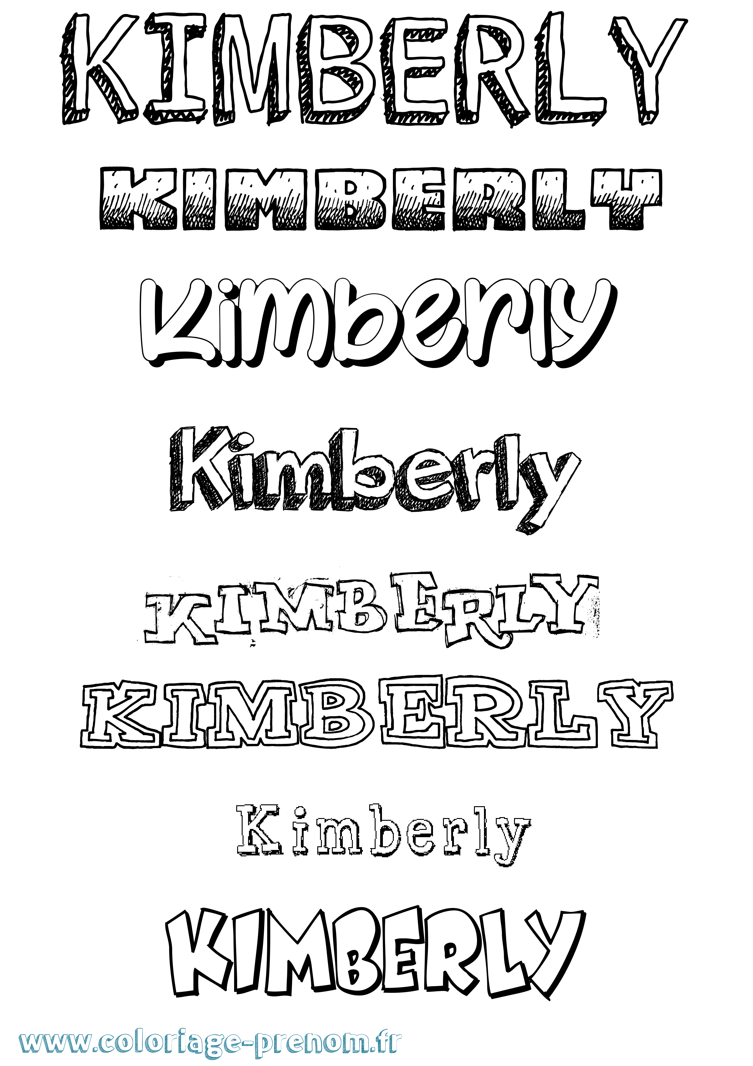 Coloriage prénom Kimberly