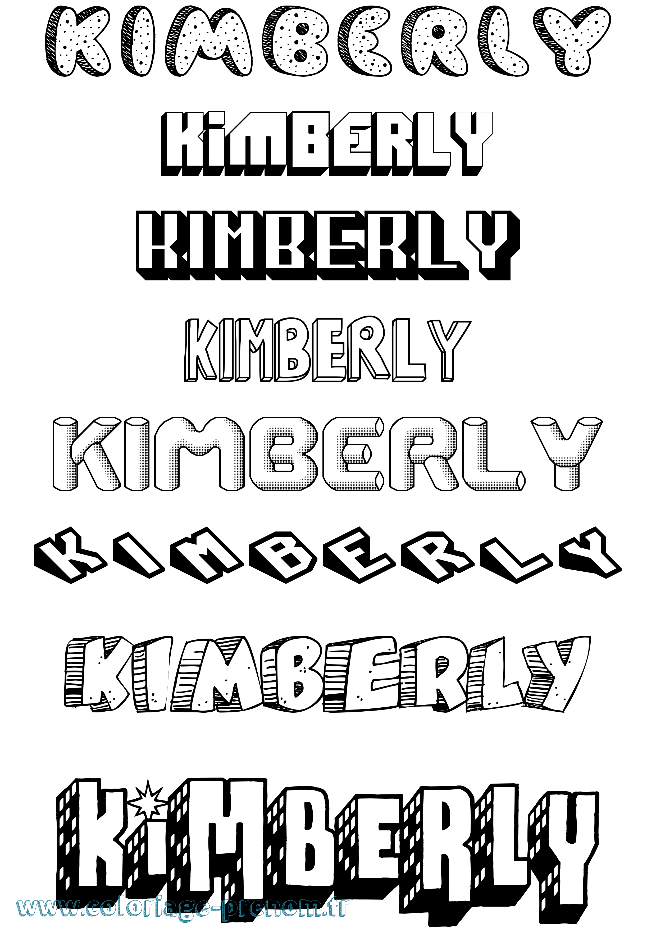 Coloriage Kimberly Coloriage prénom Kimberly