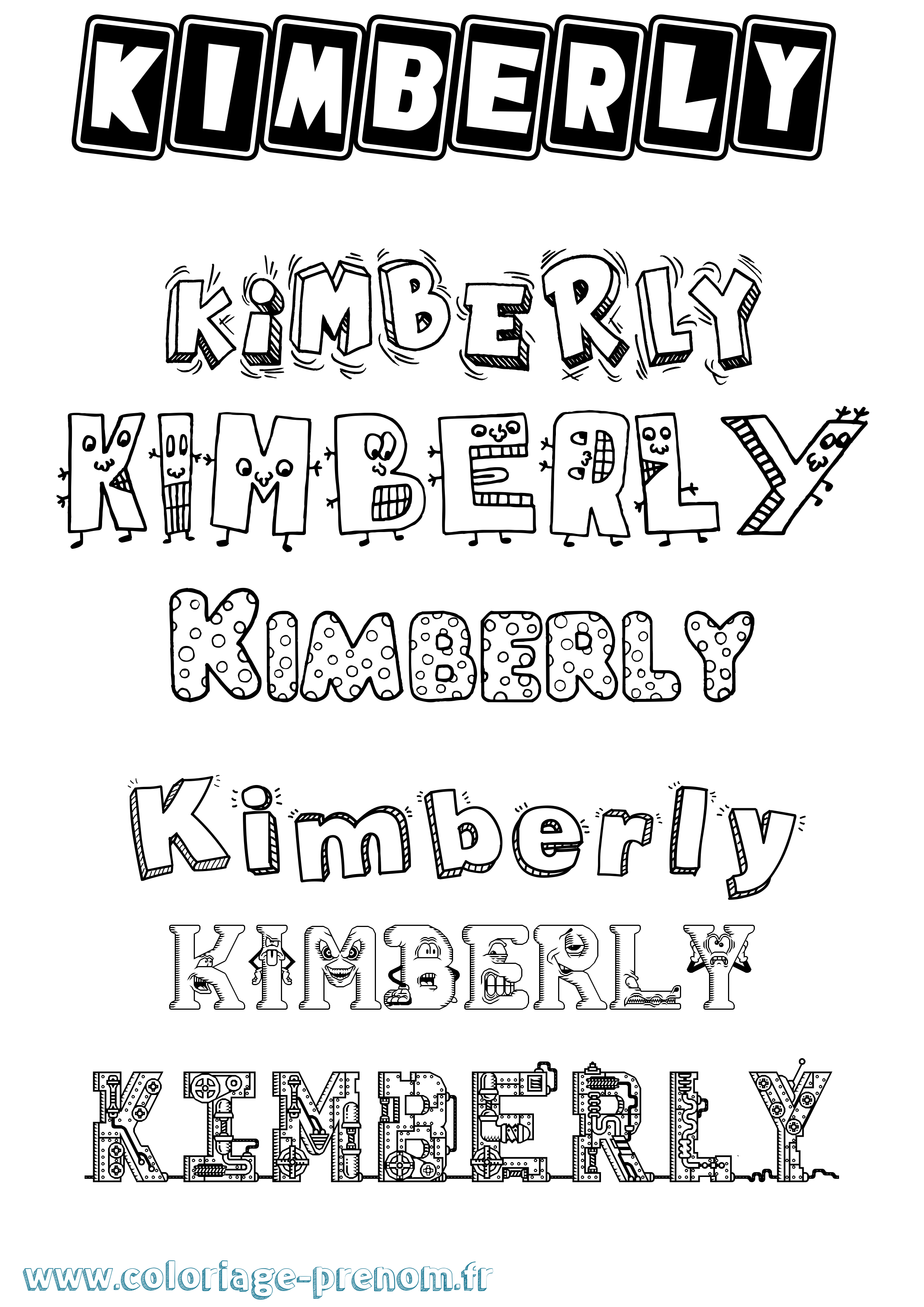 Coloriage prénom Kimberly