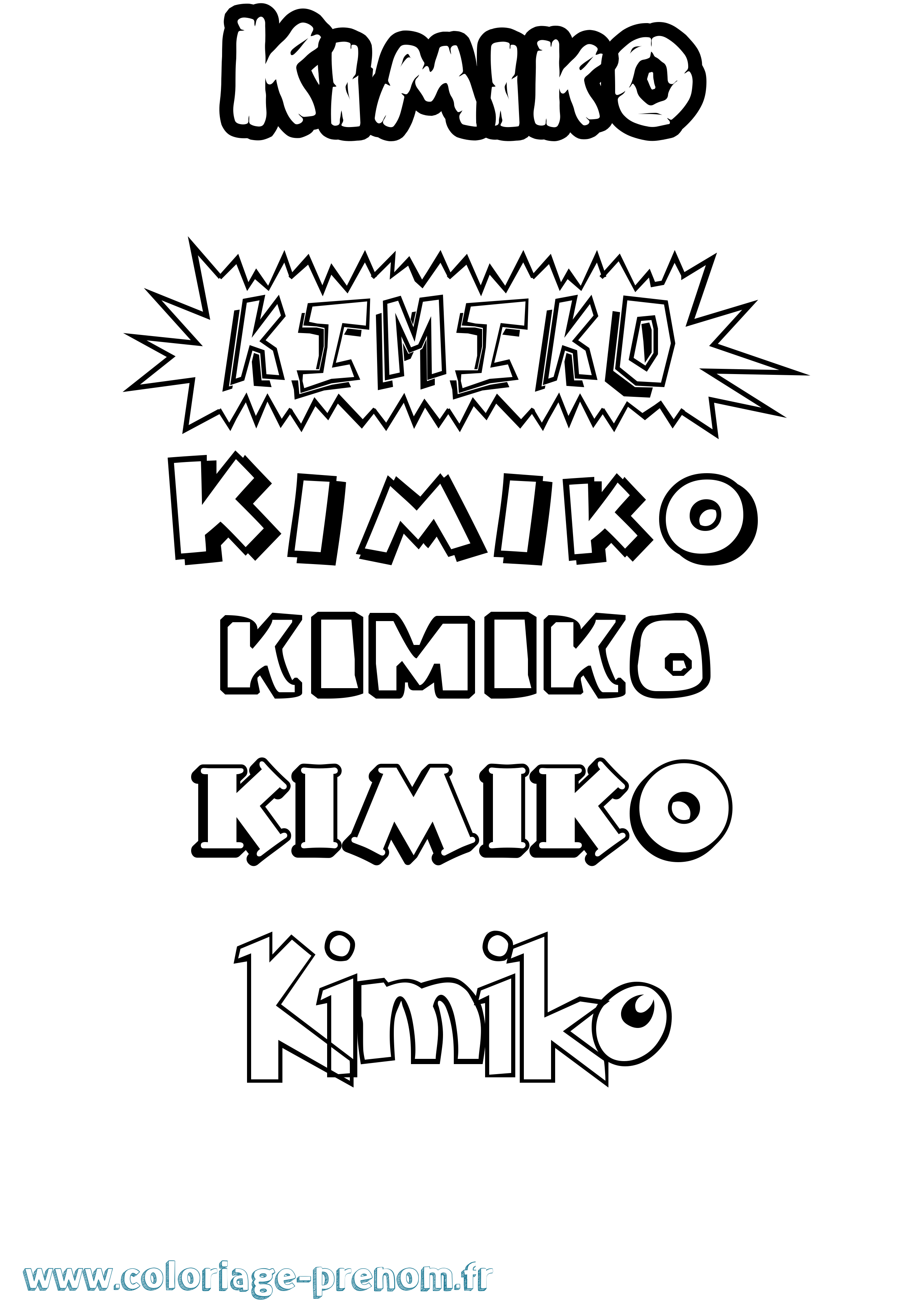 Coloriage prénom Kimiko Dessin Animé