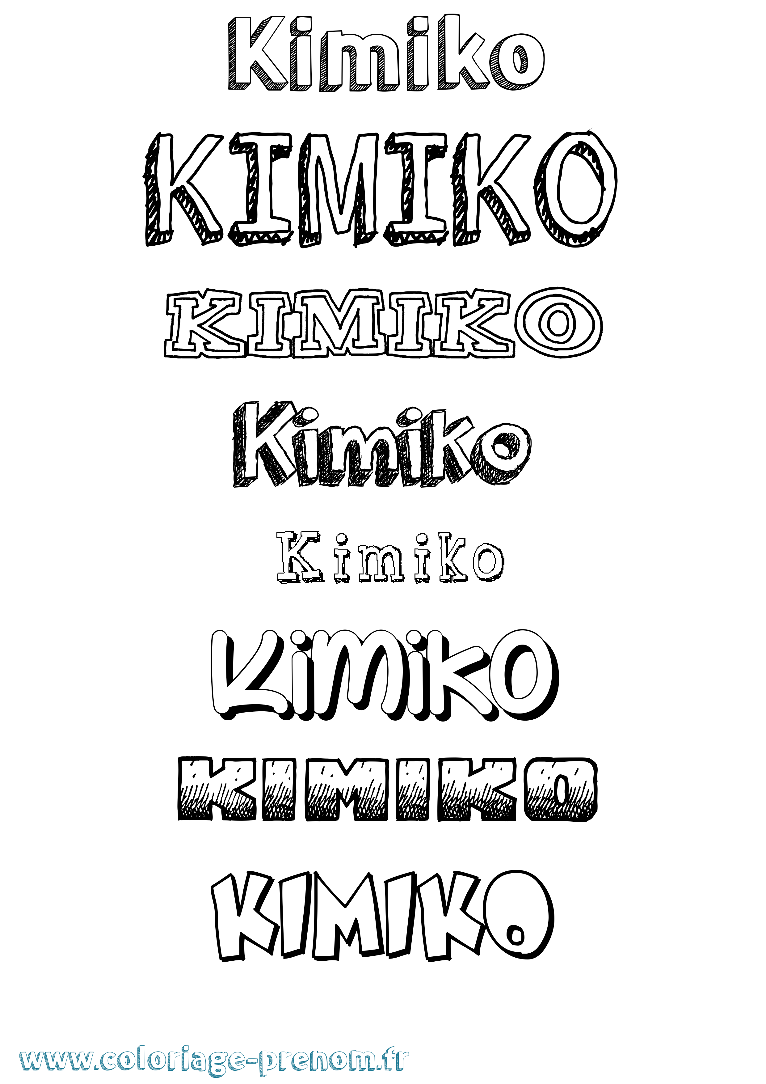 Coloriage prénom Kimiko Dessiné