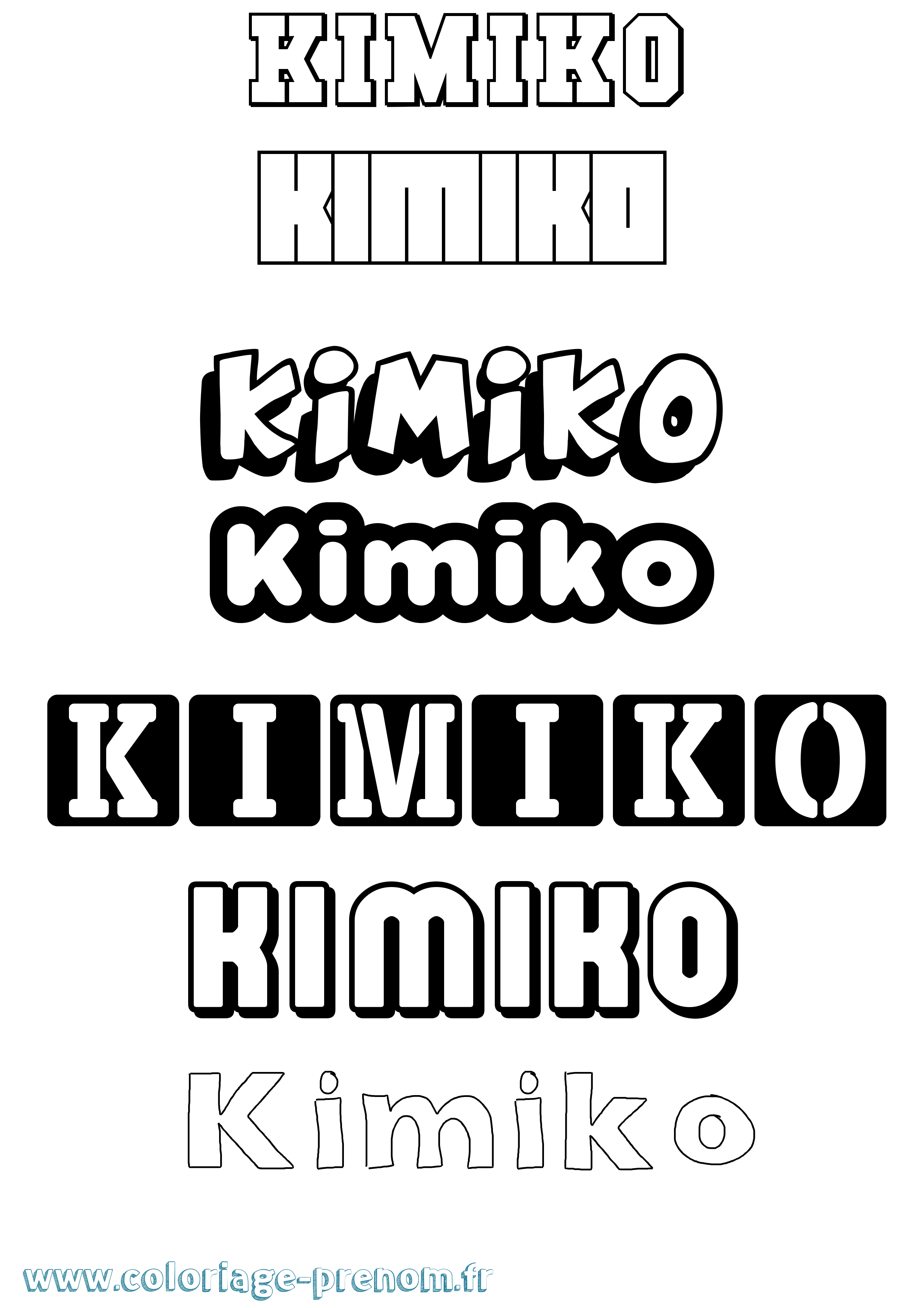 Coloriage prénom Kimiko Simple