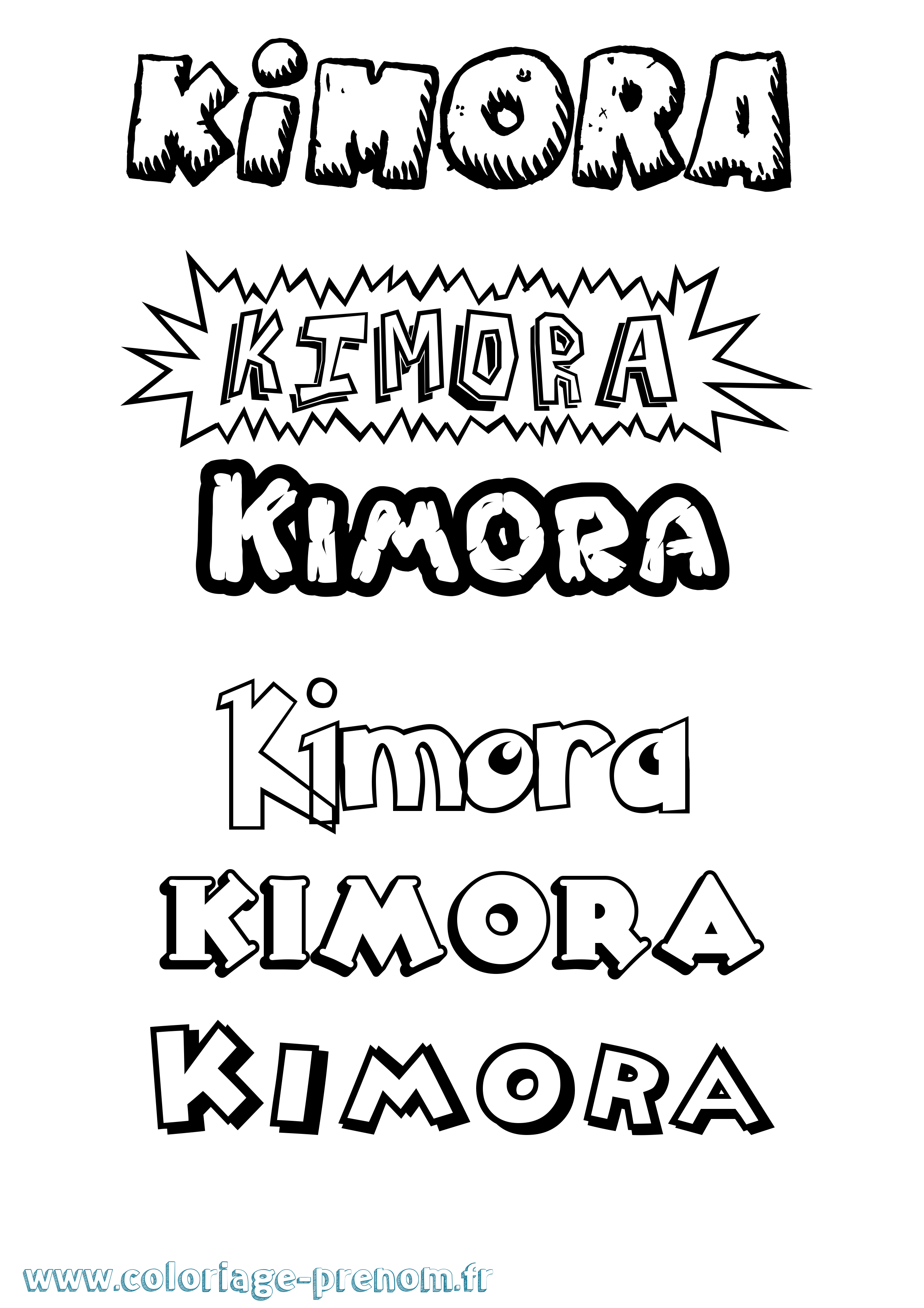 Coloriage prénom Kimora Dessin Animé