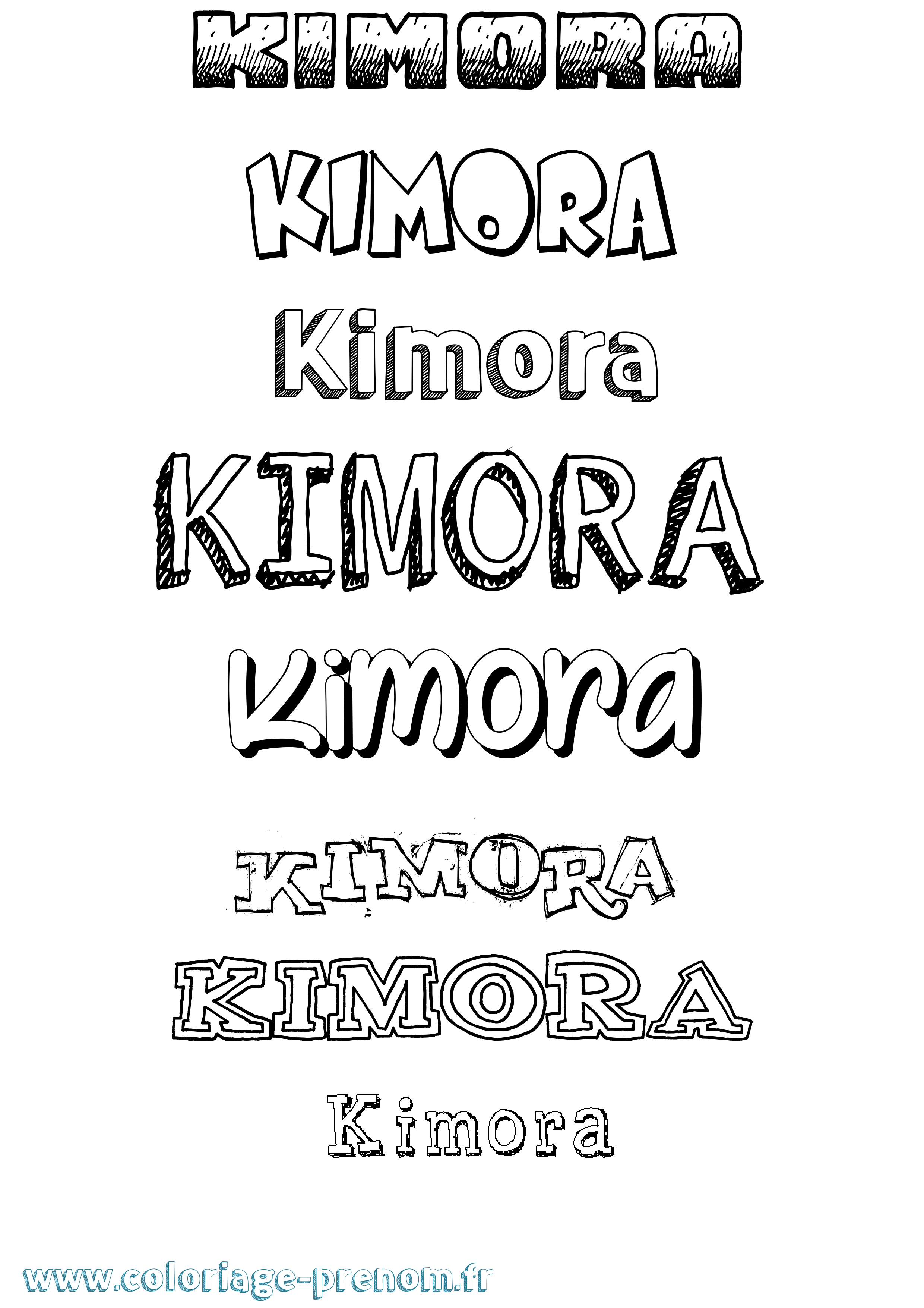 Coloriage prénom Kimora Dessiné