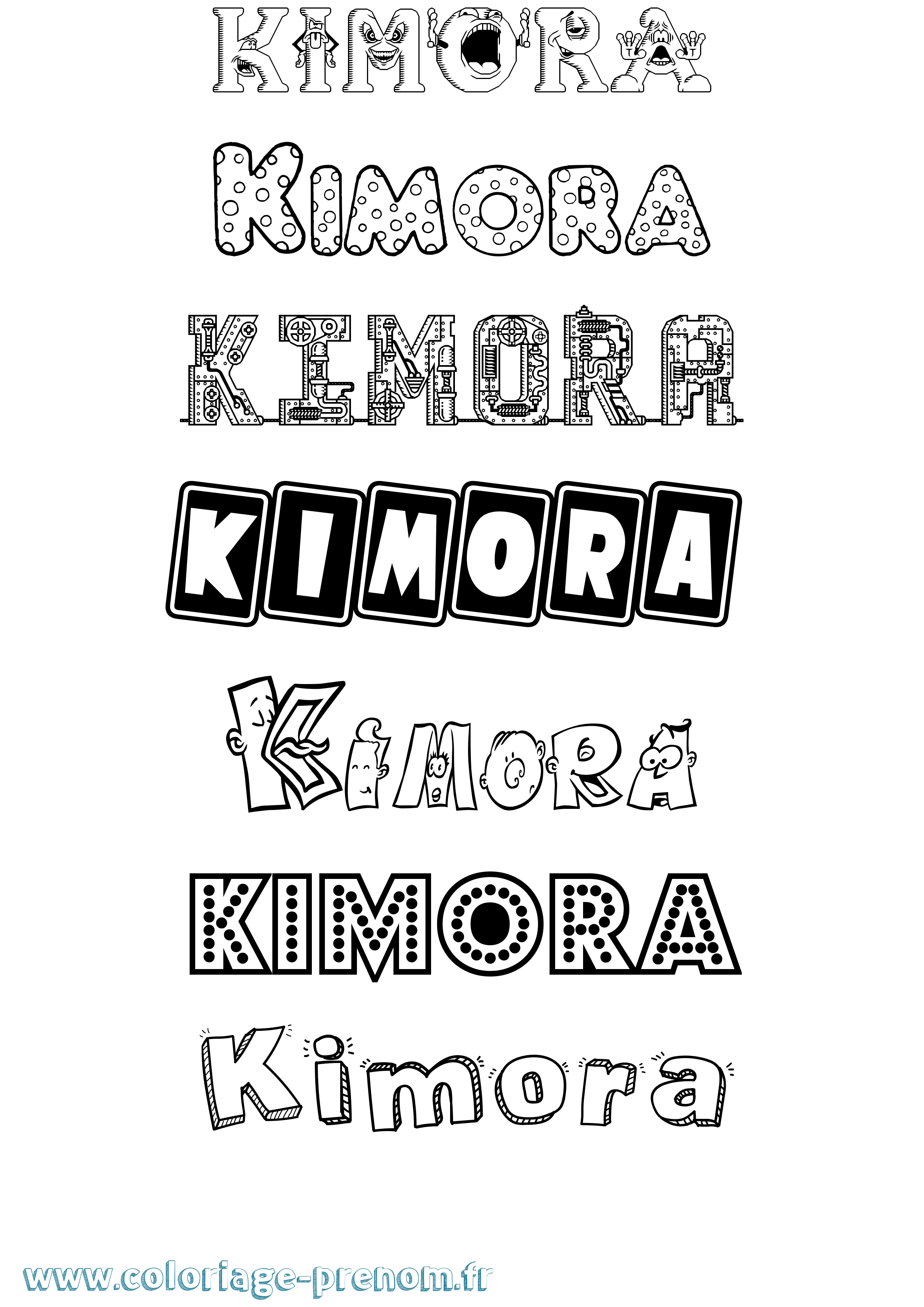Coloriage prénom Kimora Fun