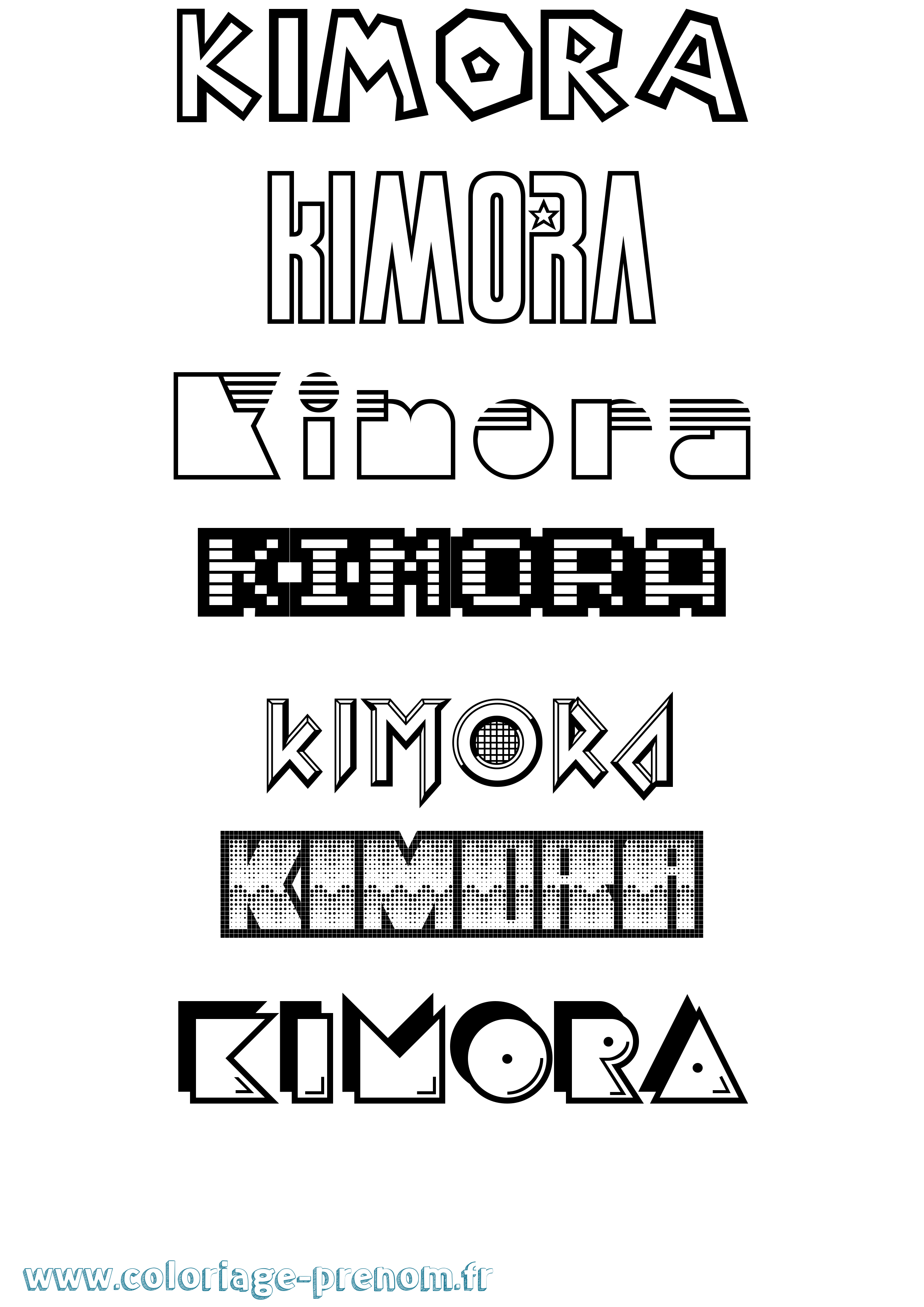 Coloriage prénom Kimora Jeux Vidéos