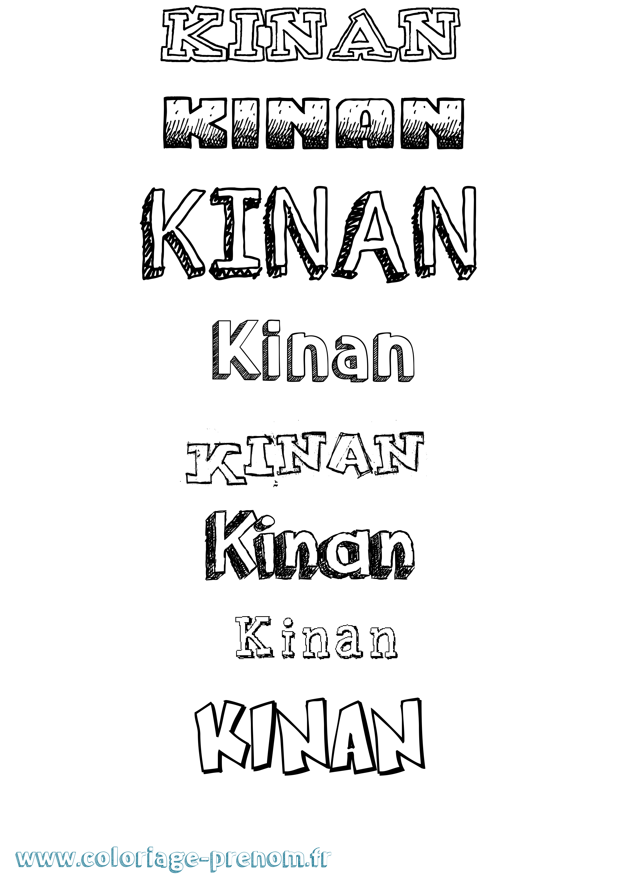 Coloriage prénom Kinan Dessiné