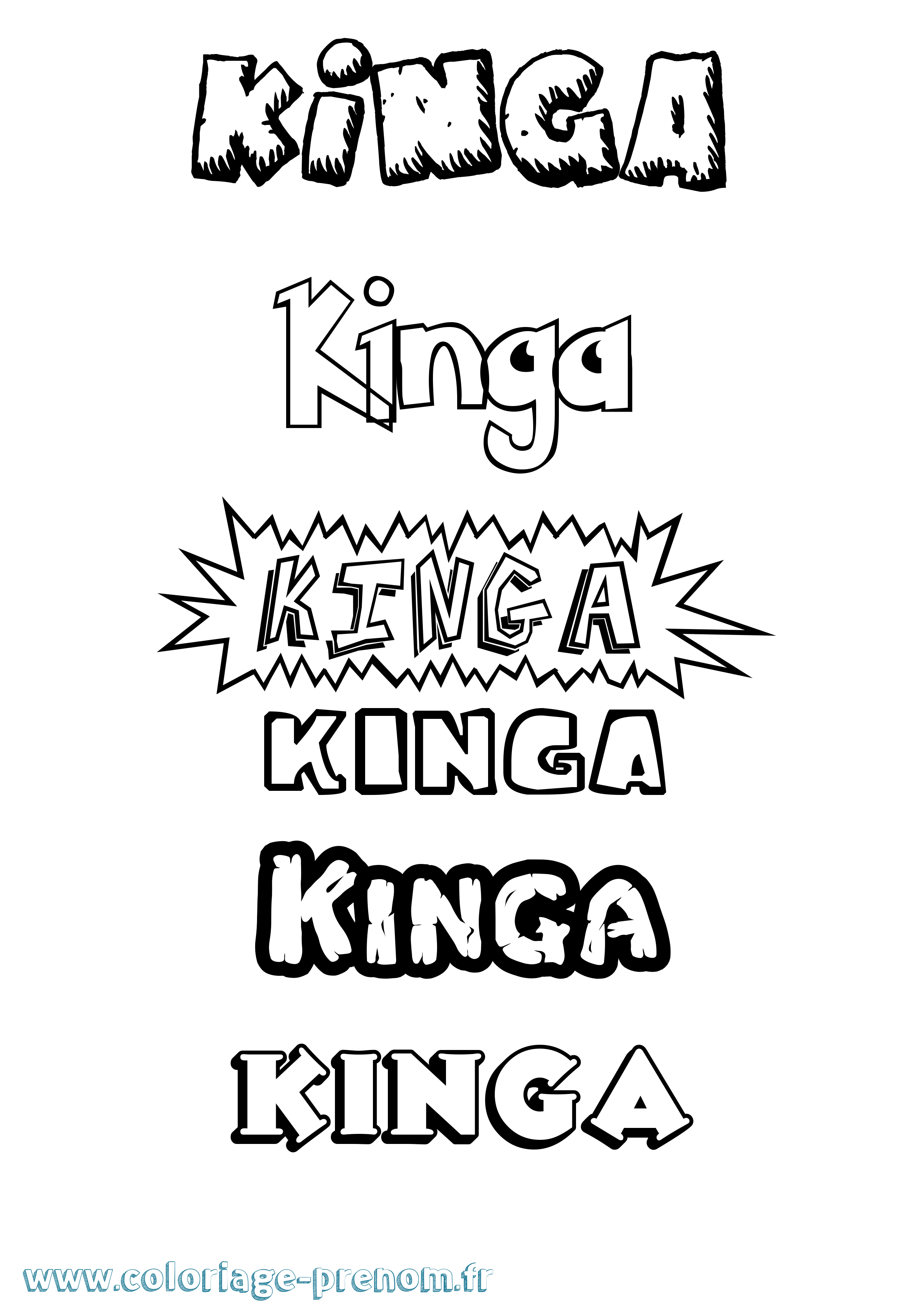 Coloriage Kinga Dessin Animé Coloriage prénom Kinga Dessin Animé