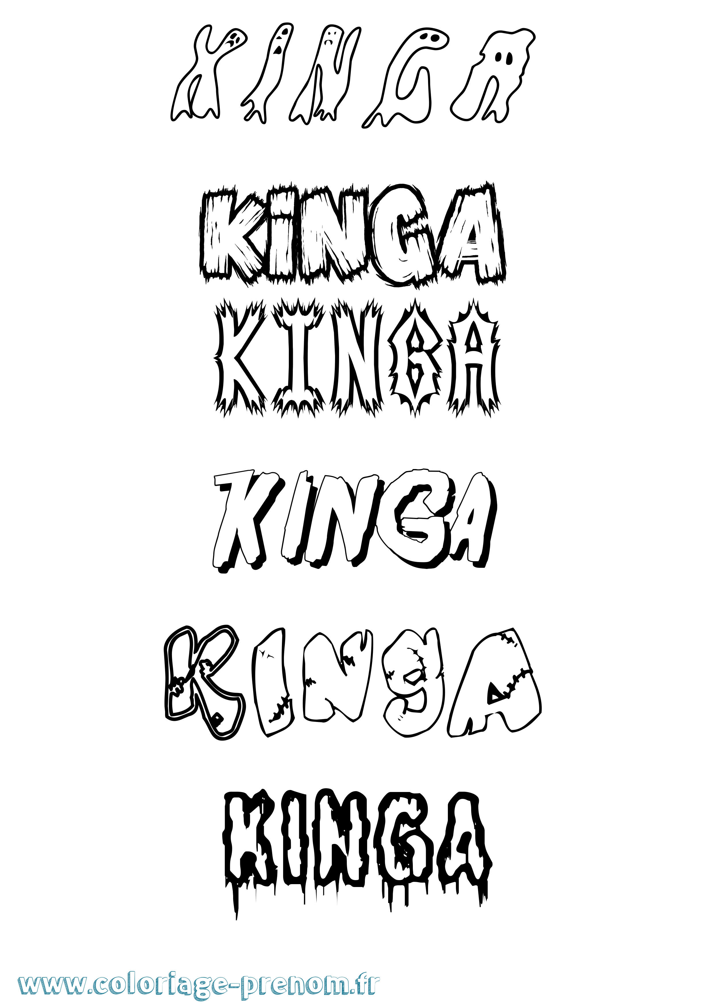 Coloriage Kinga Frisson Coloriage prénom Kinga Frisson