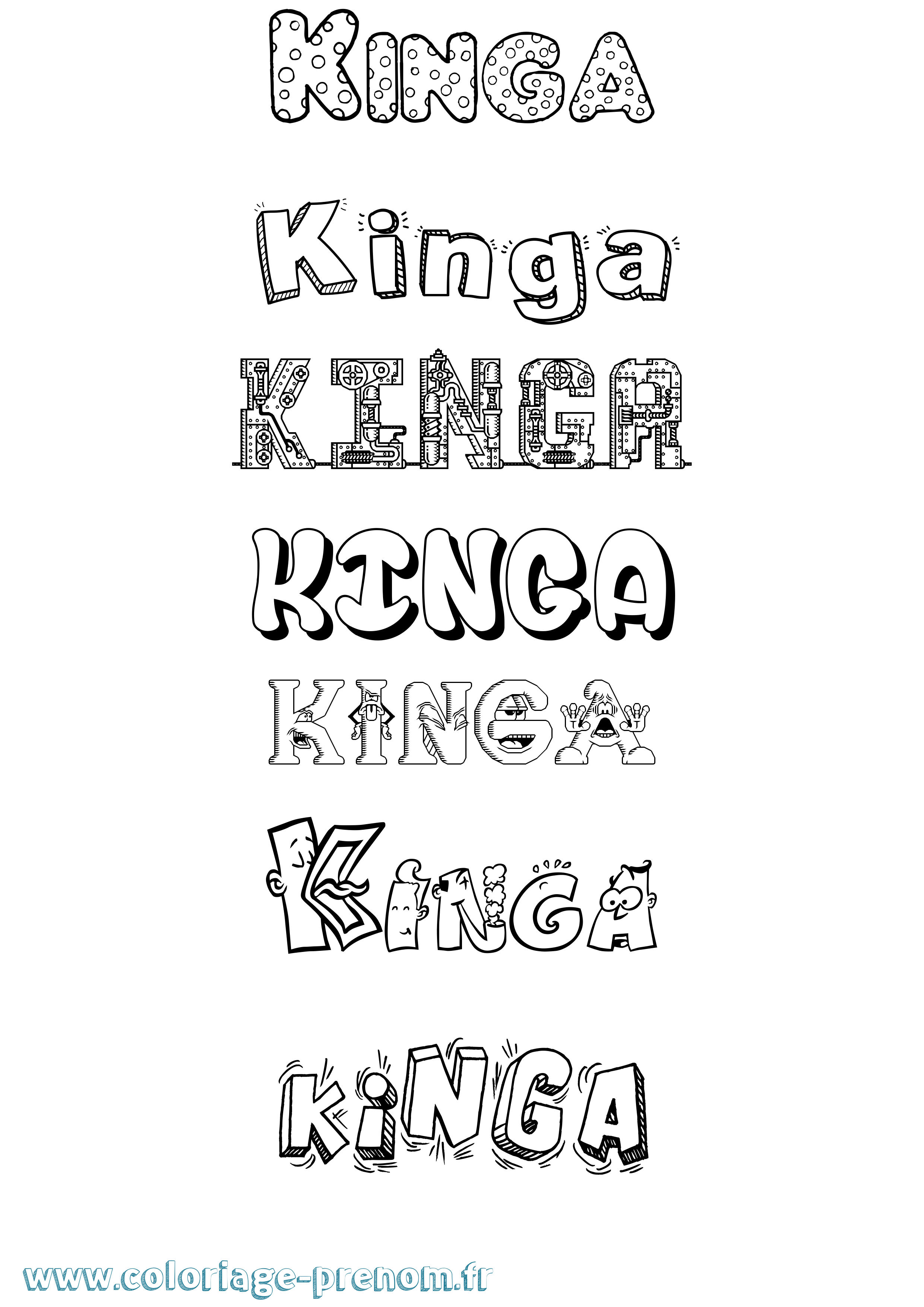 Coloriage Kinga Fun Coloriage prénom Kinga Fun