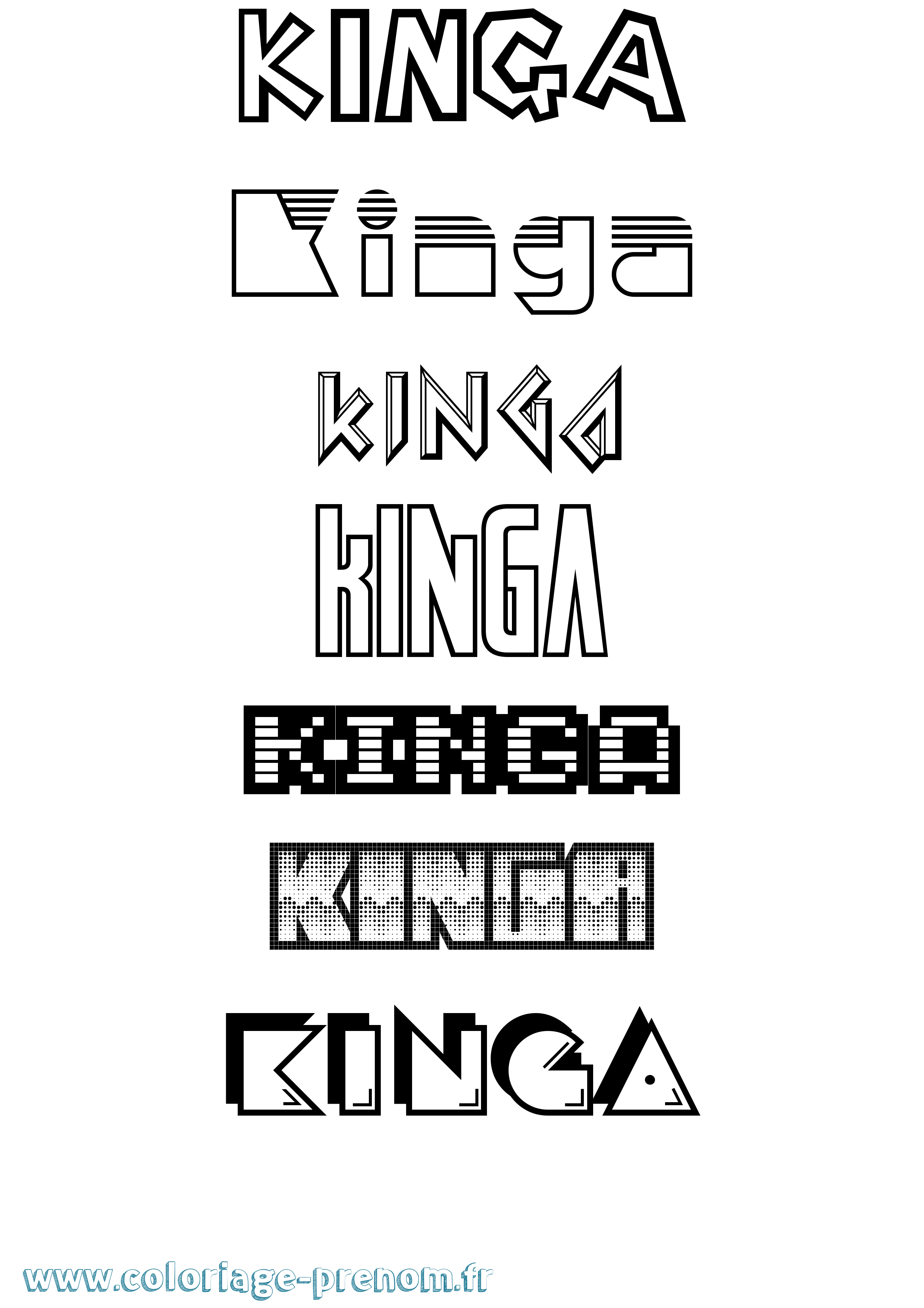 Coloriage Kinga Jeux Vidéos Coloriage prénom Kinga Jeux Vidéos