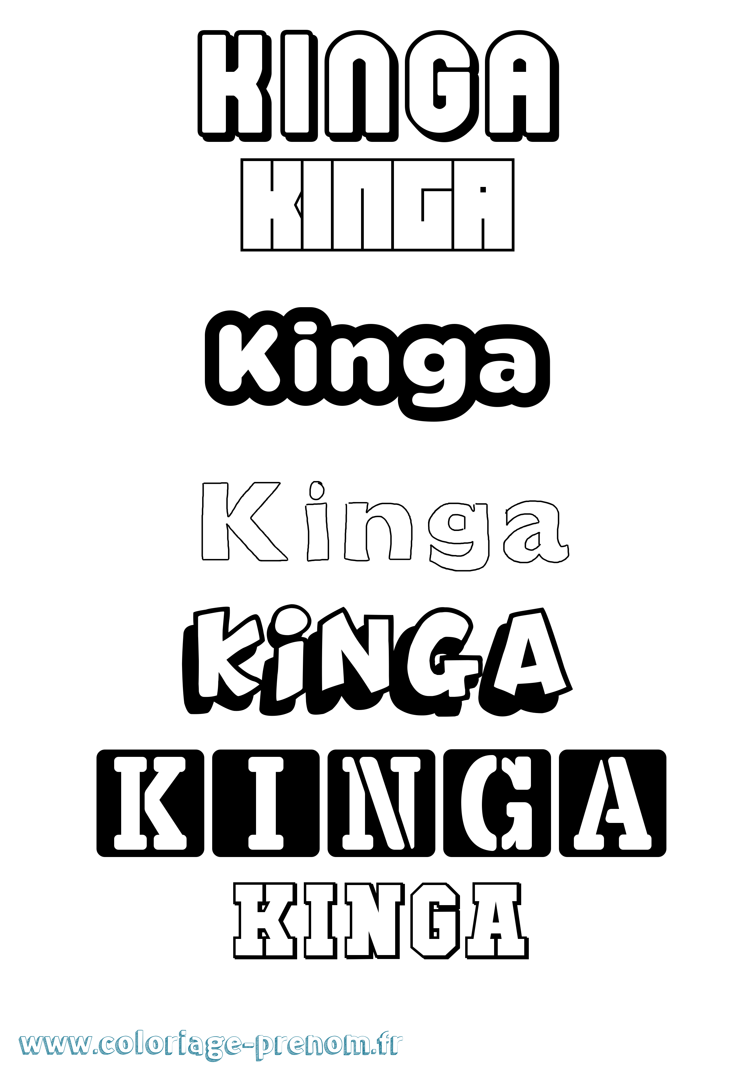 Coloriage Kinga Simple Coloriage prénom Kinga Simple