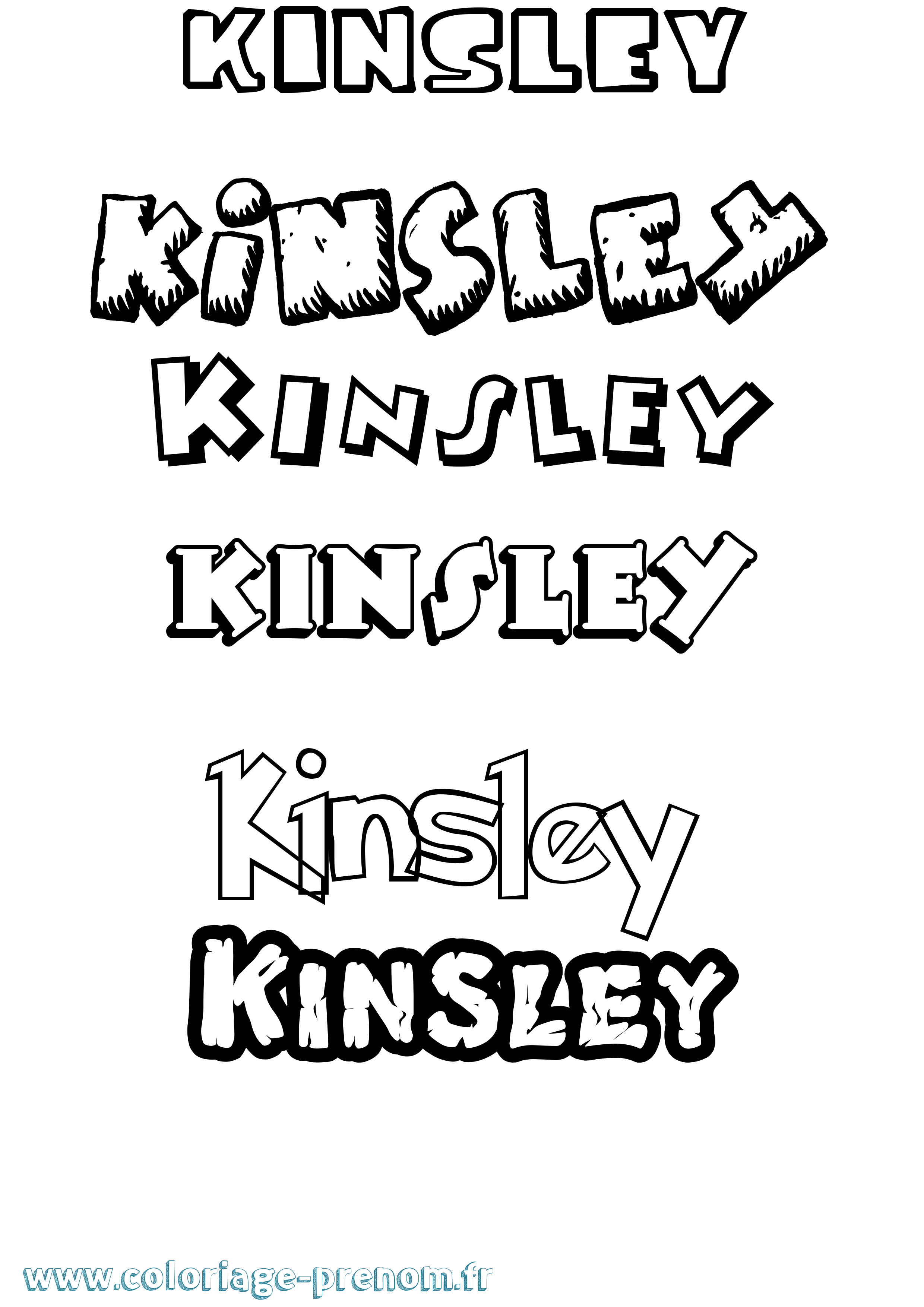 Coloriage prénom Kinsley Dessin Animé