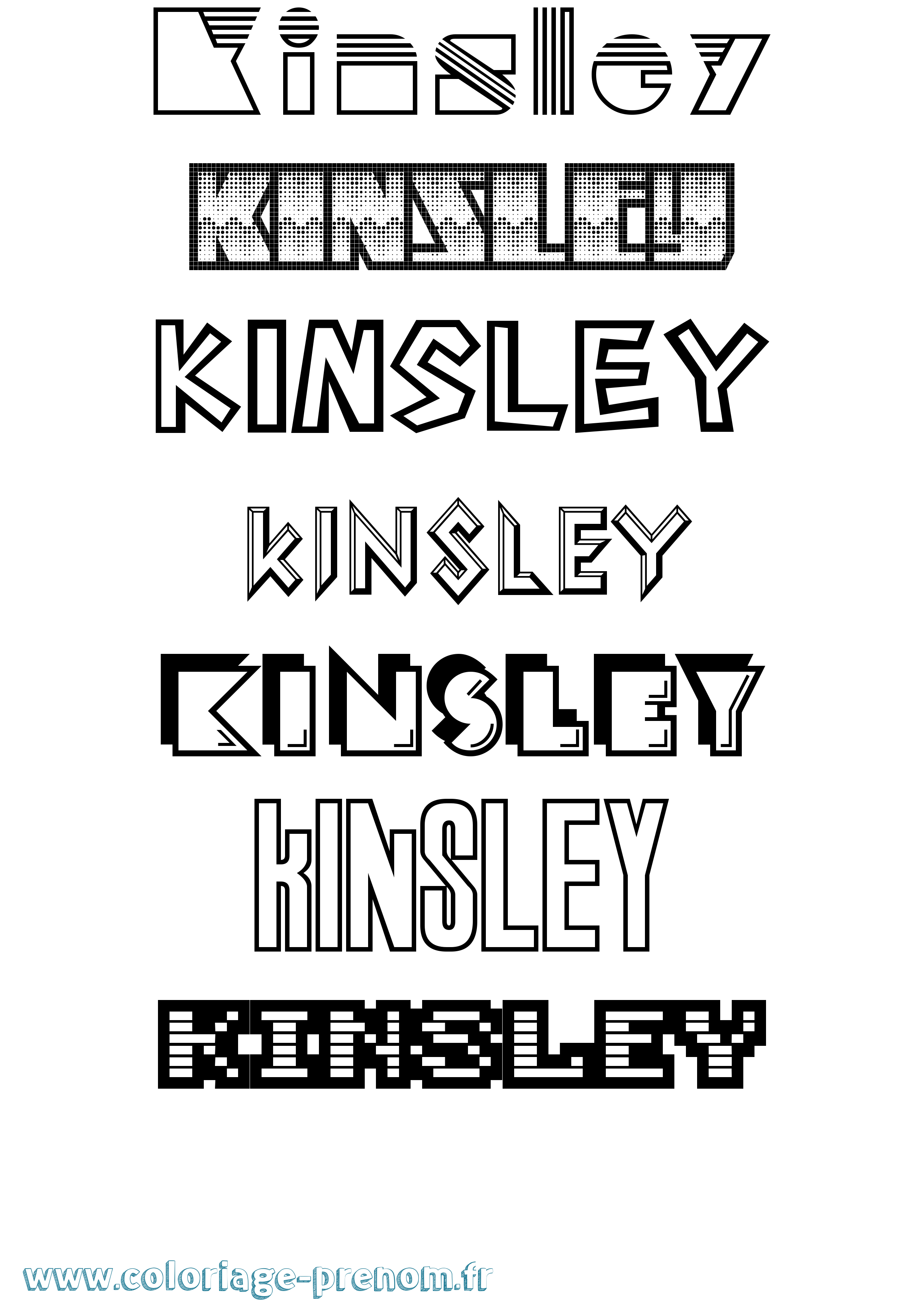 Coloriage prénom Kinsley Jeux Vidéos