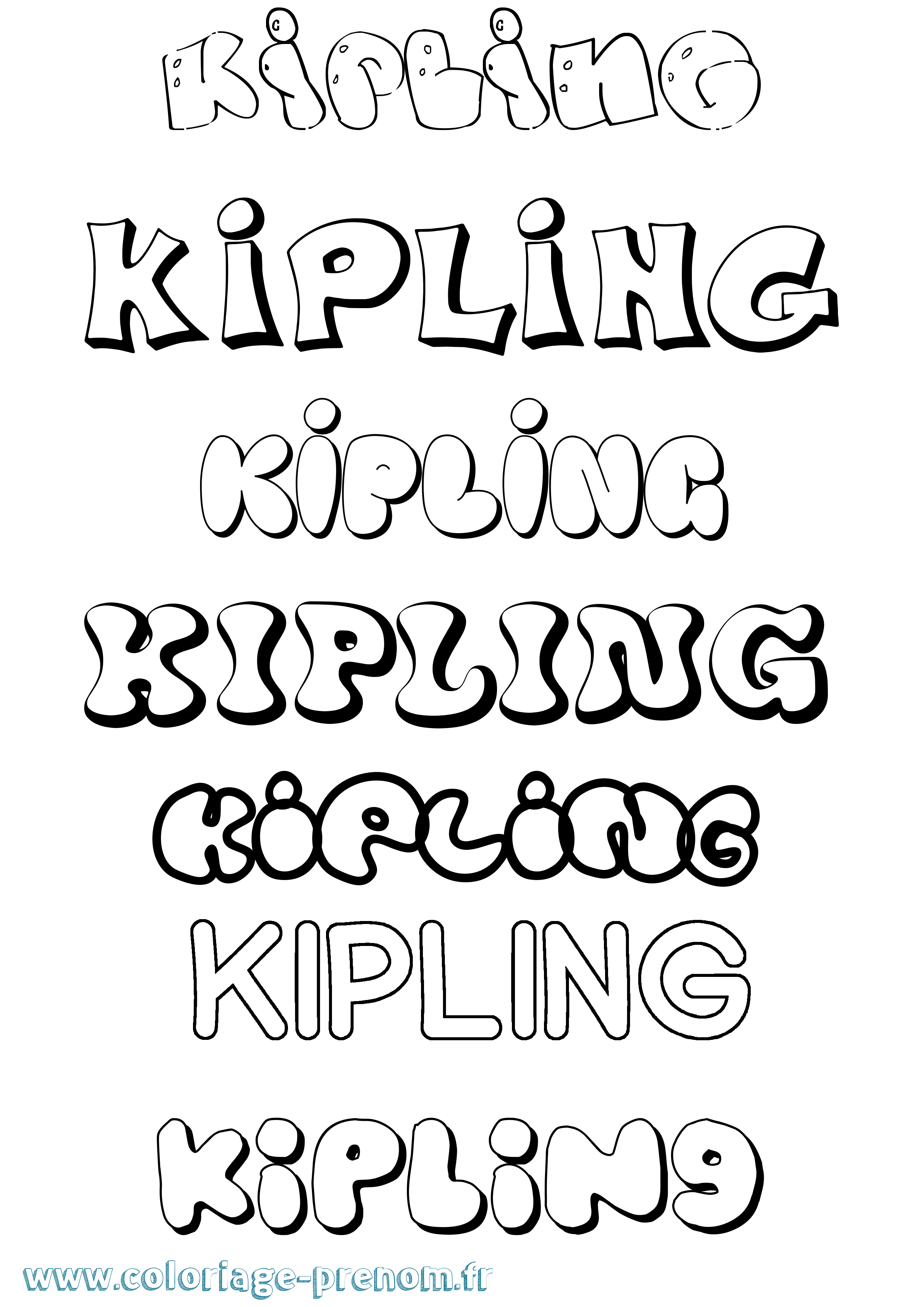 Coloriage Kipling Bubble Coloriage prénom Kipling Bubble