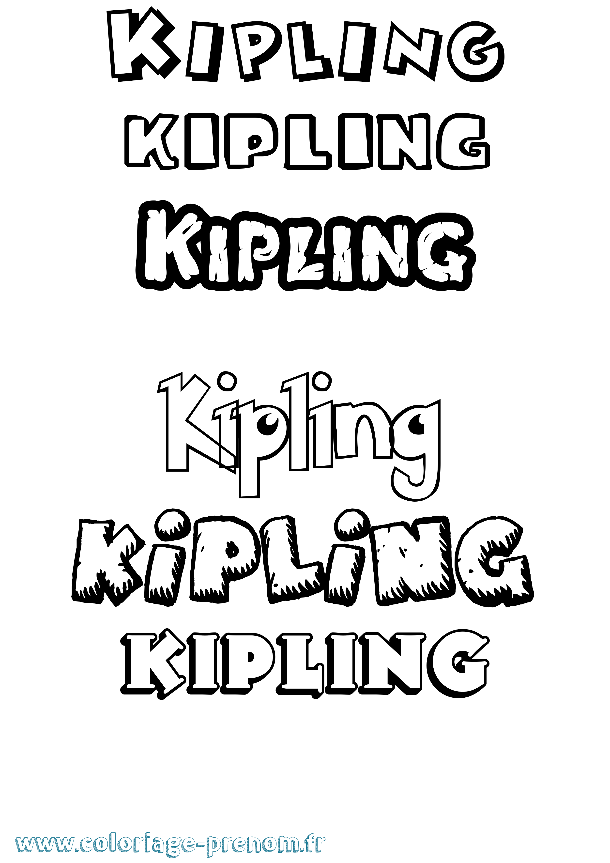 Coloriage Kipling Dessin Animé Coloriage prénom Kipling Dessin Animé