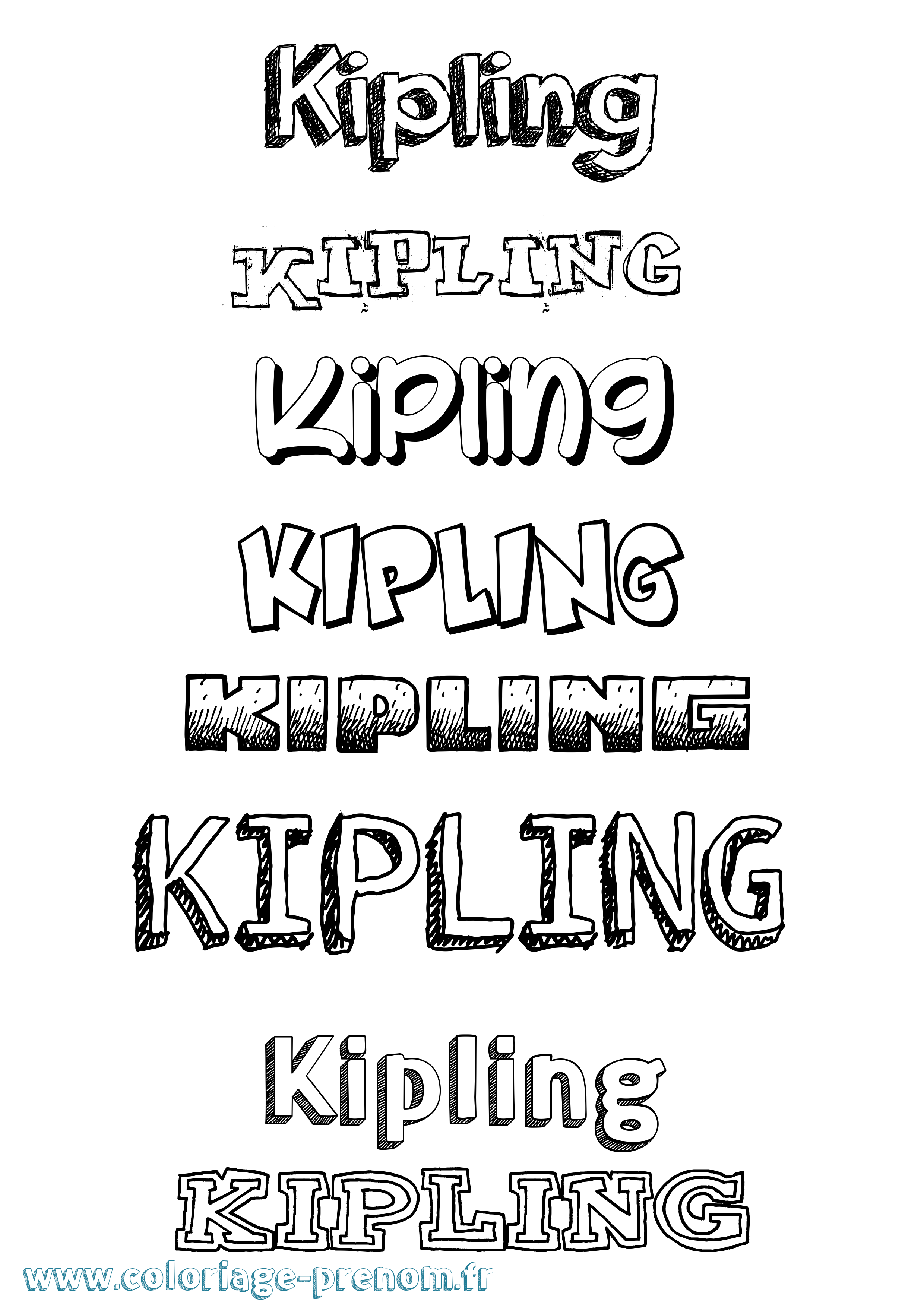 Coloriage Kipling Dessiné Coloriage prénom Kipling Dessiné