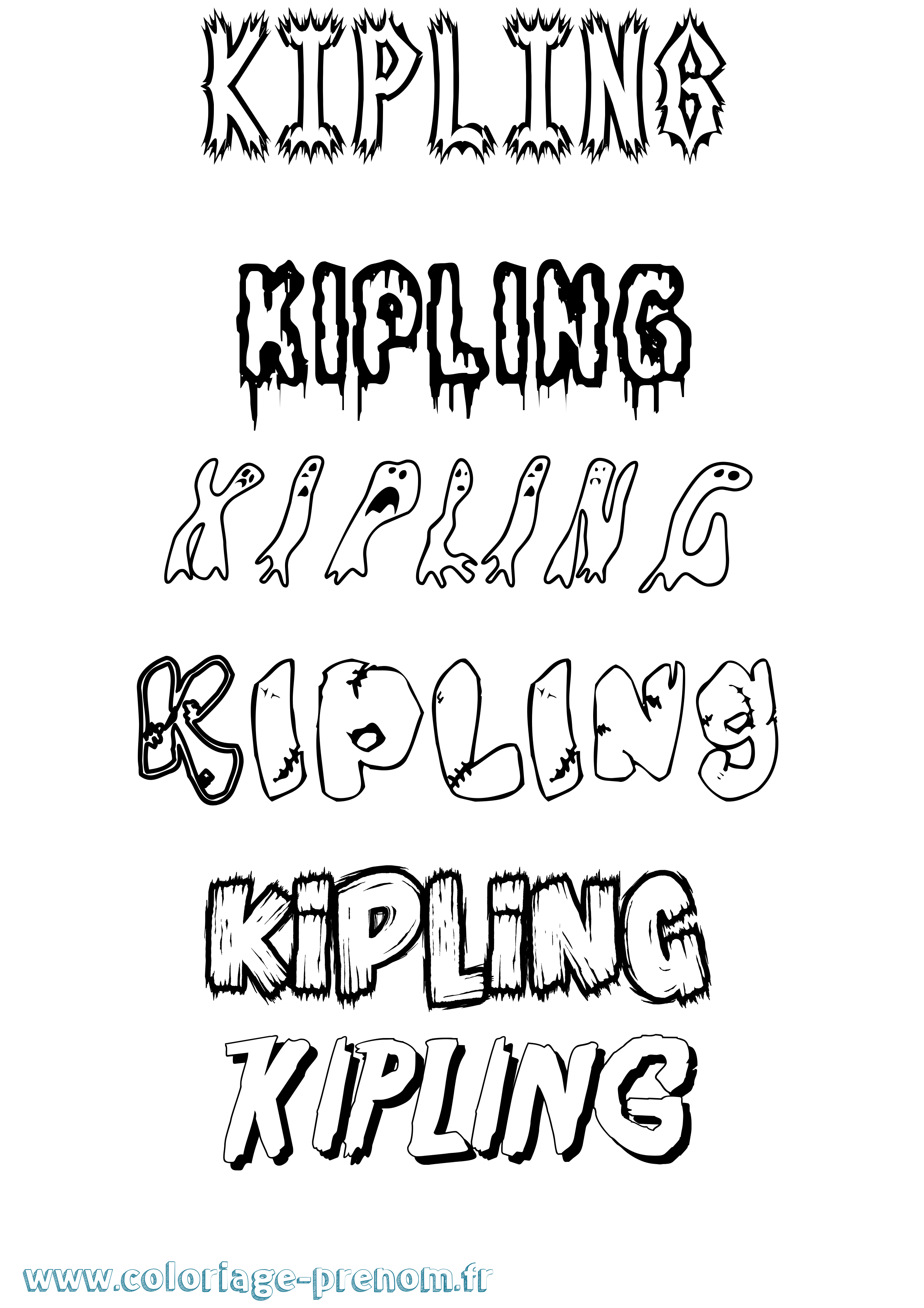 Coloriage Kipling Frisson Coloriage prénom Kipling Frisson