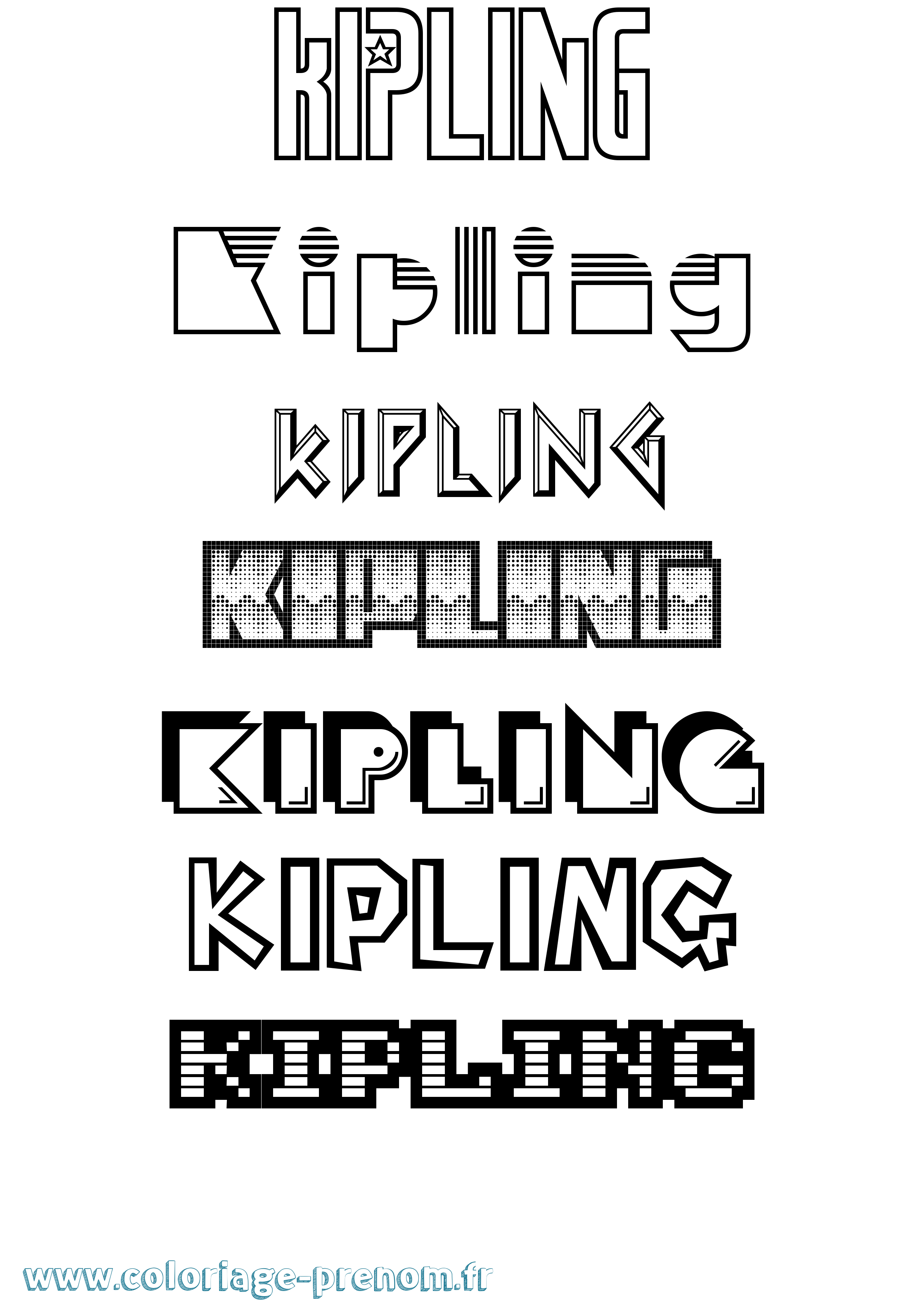 Coloriage Kipling Jeux Vidéos Coloriage prénom Kipling Jeux Vidéos