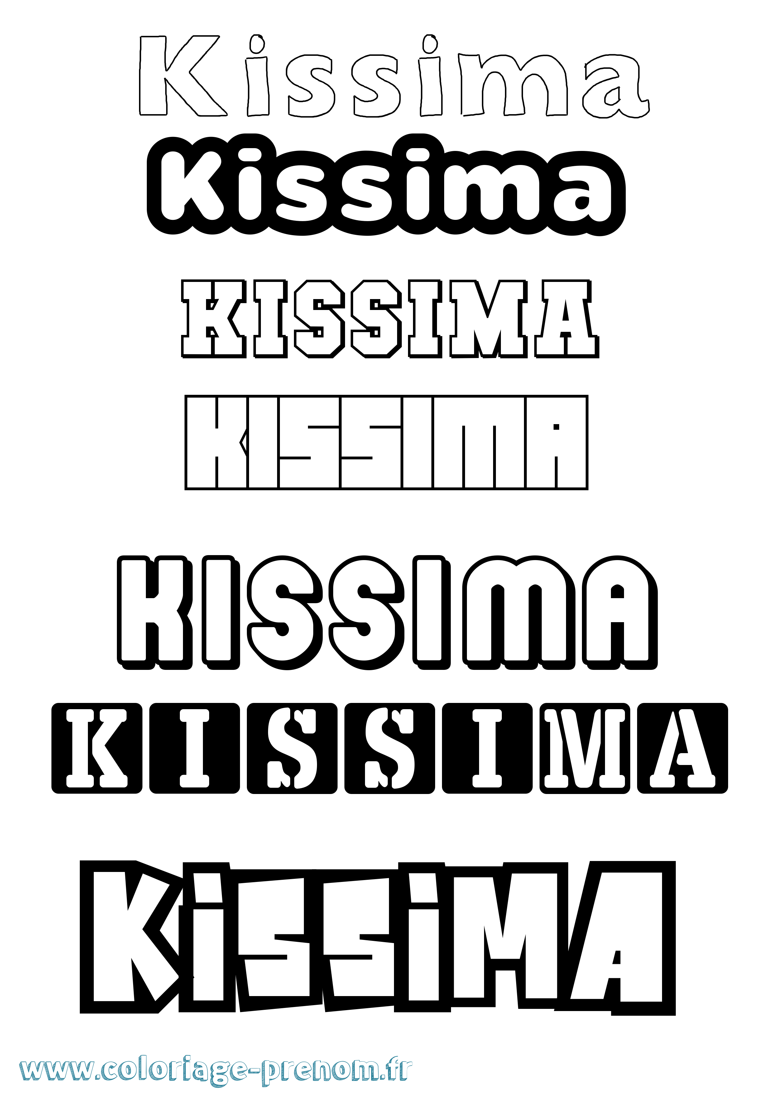 Coloriage prénom Kissima Simple