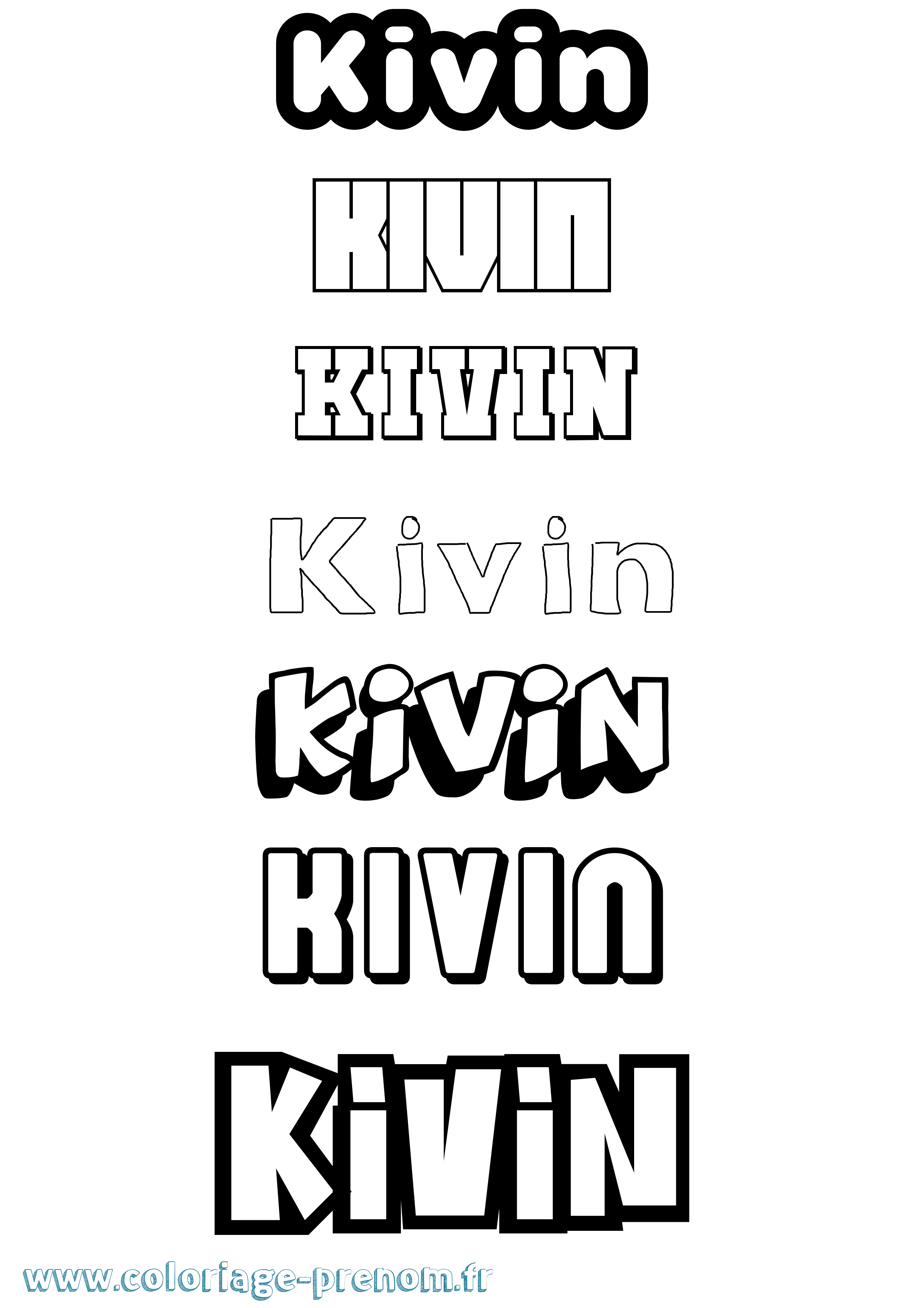 Coloriage prénom Kivin Simple