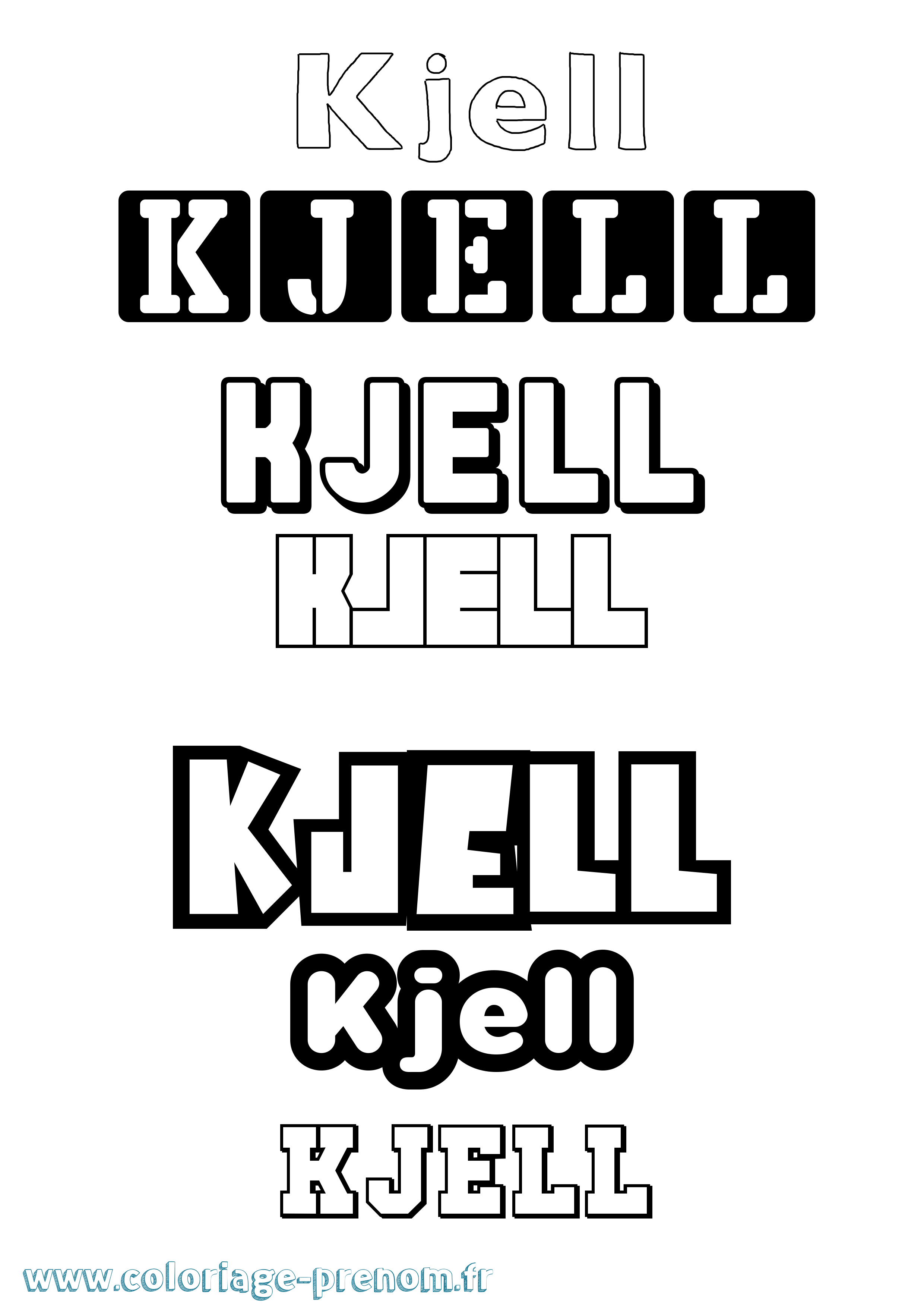 Coloriage prénom Kjell Simple