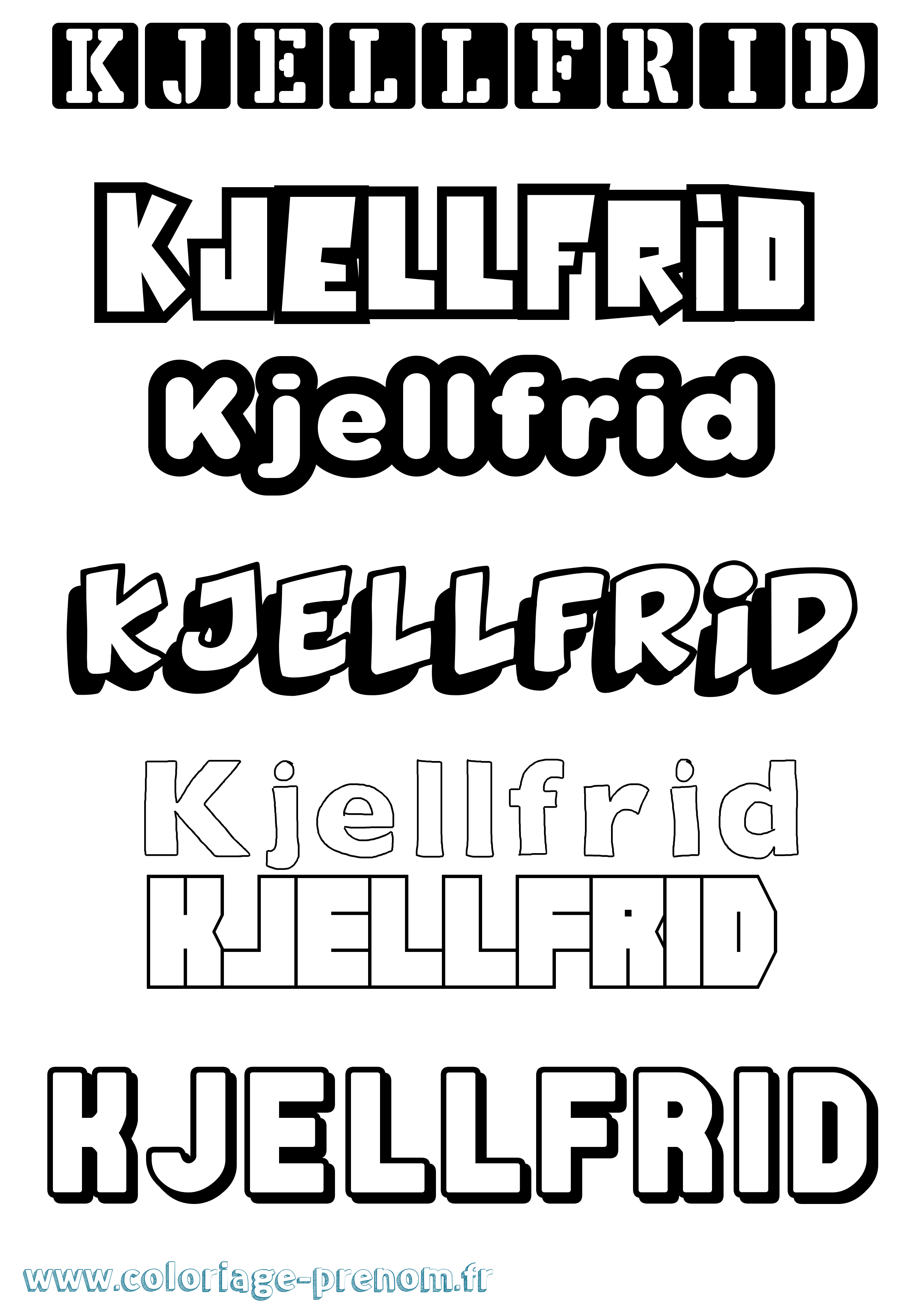 Coloriage prénom Kjellfrid Simple