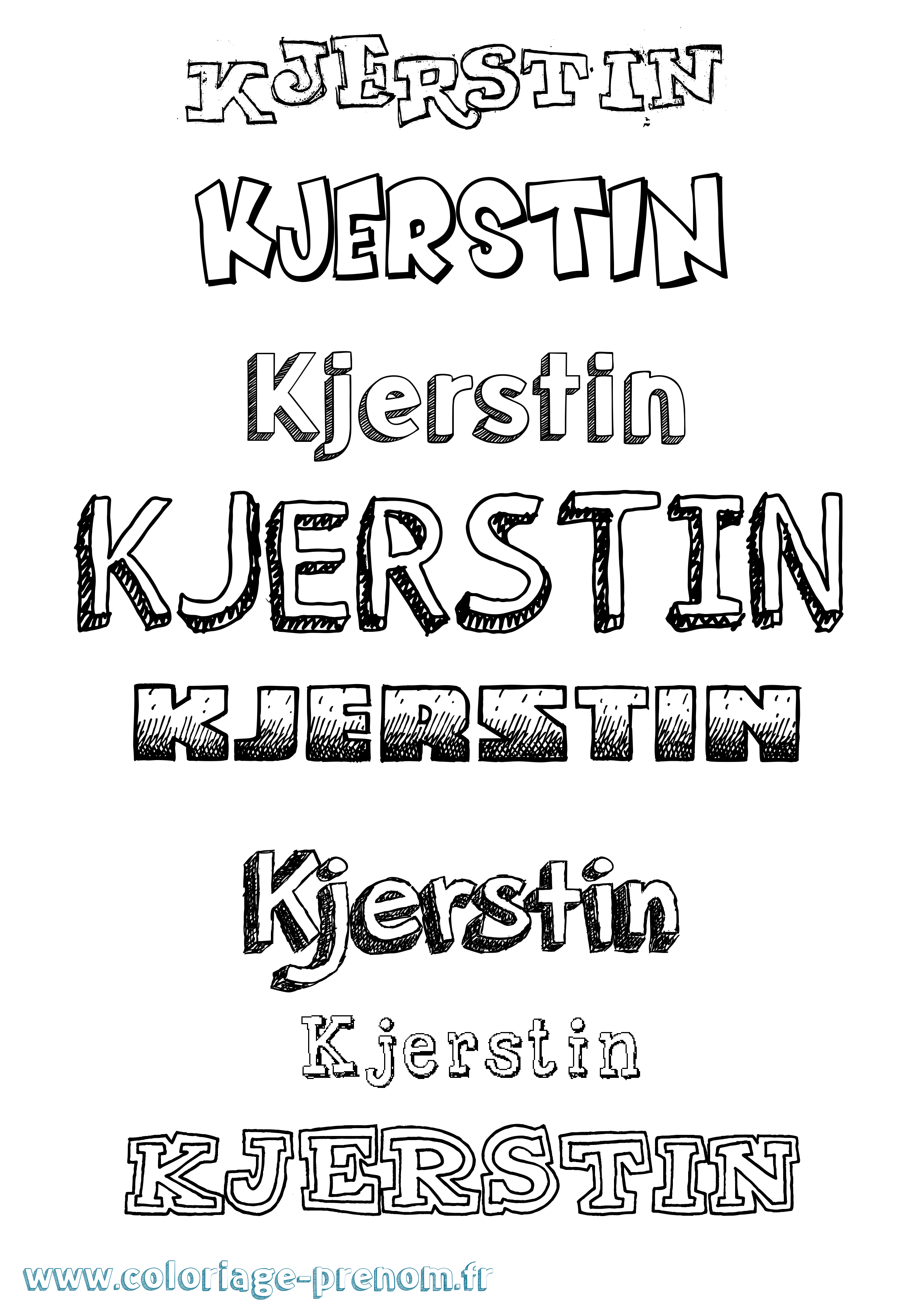 Coloriage prénom Kjerstin Dessiné