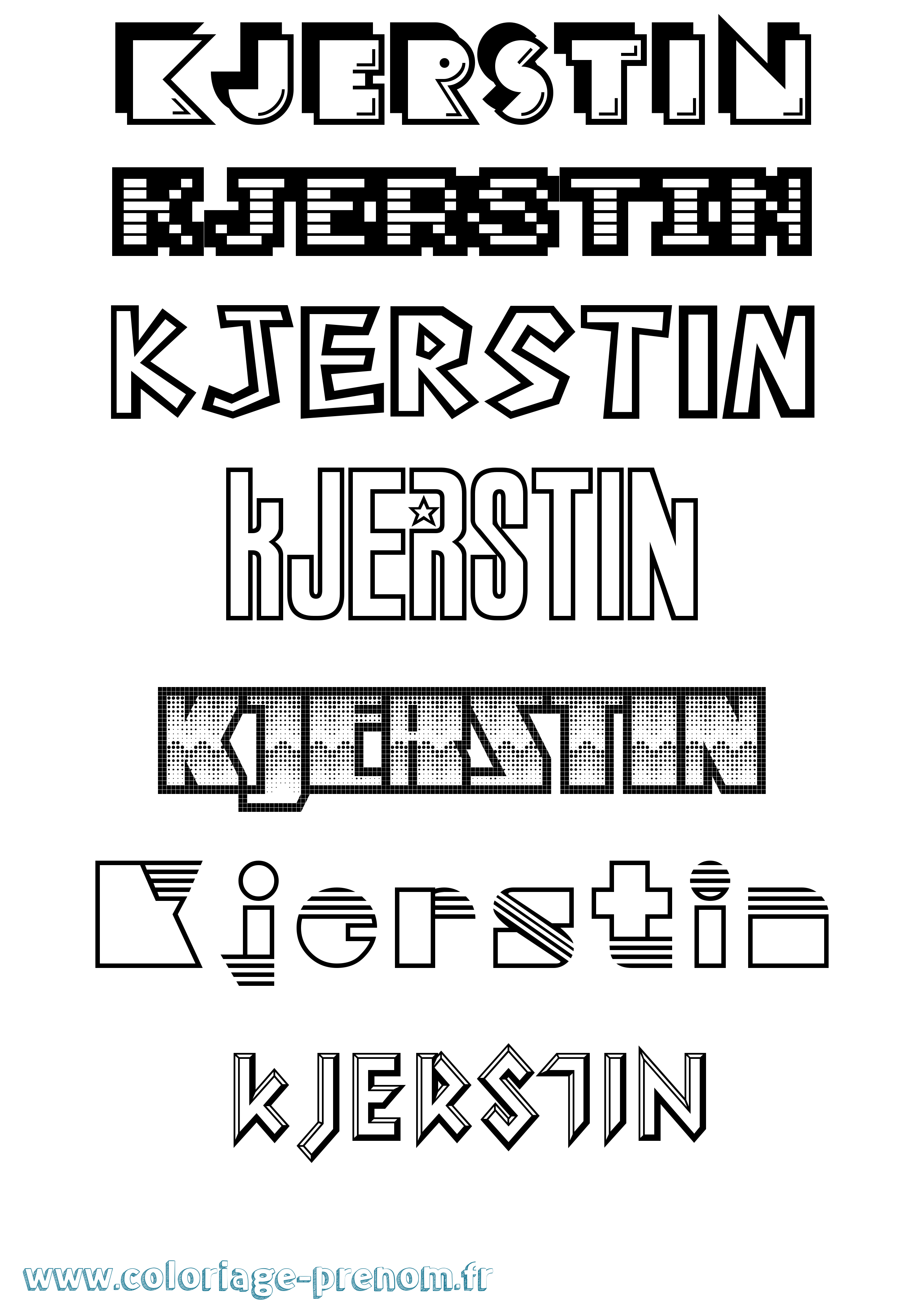 Coloriage prénom Kjerstin Jeux Vidéos