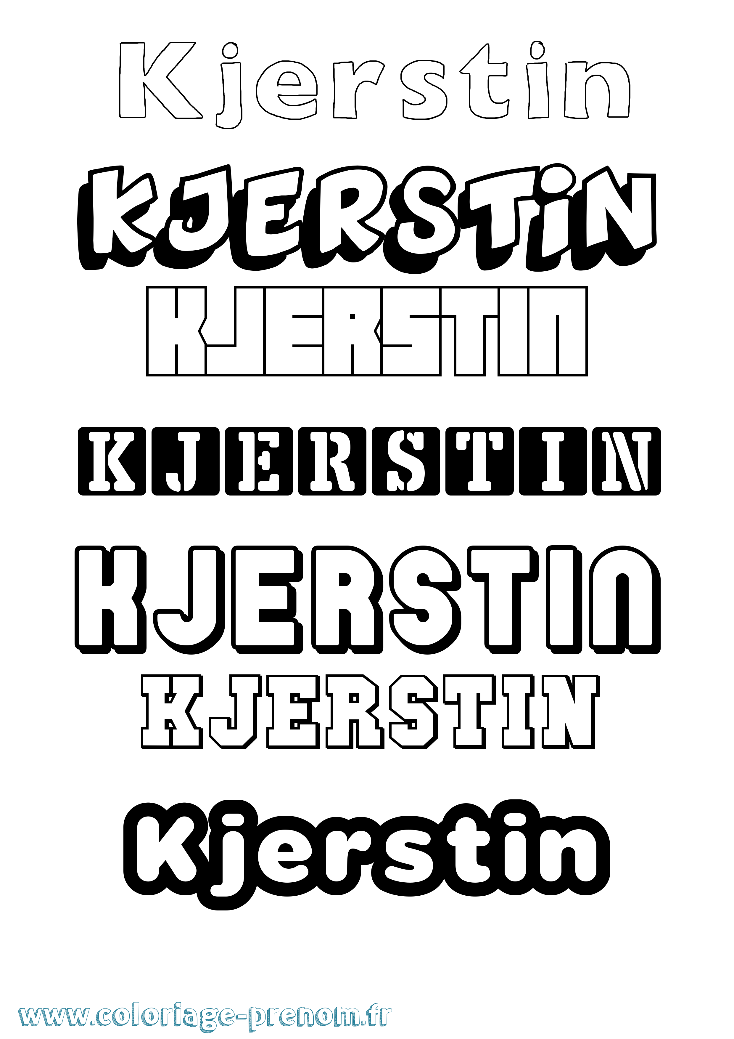 Coloriage prénom Kjerstin Simple