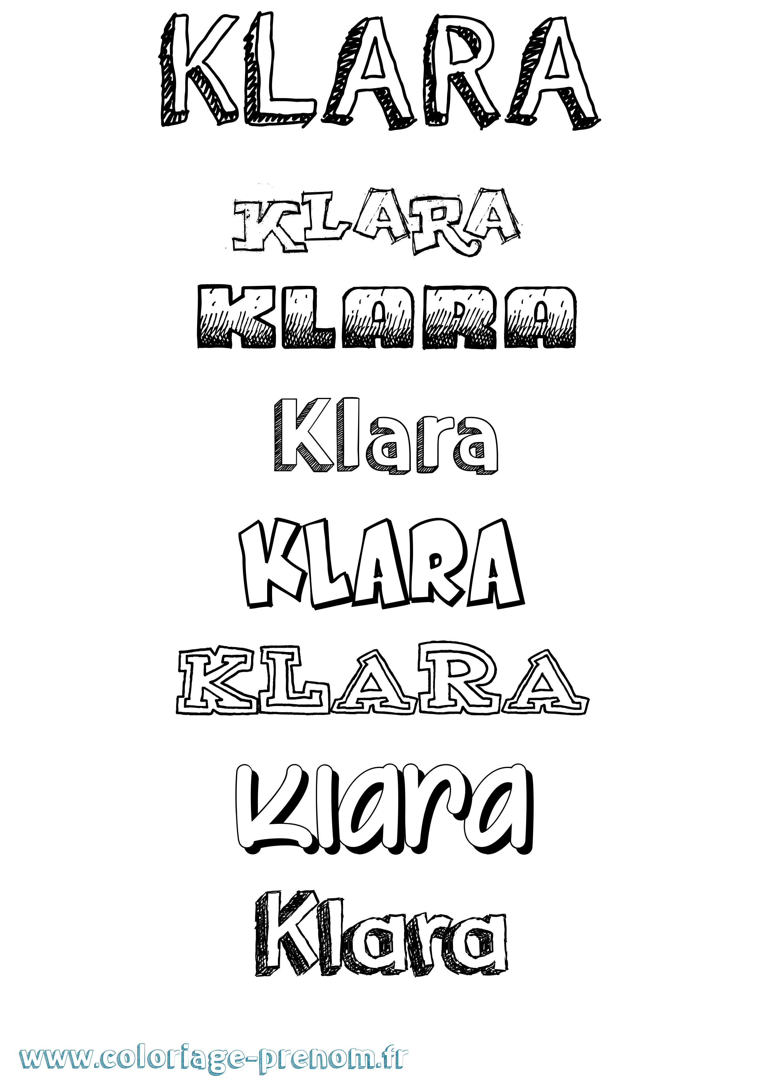 Coloriage Klara Coloriage prénom Klara