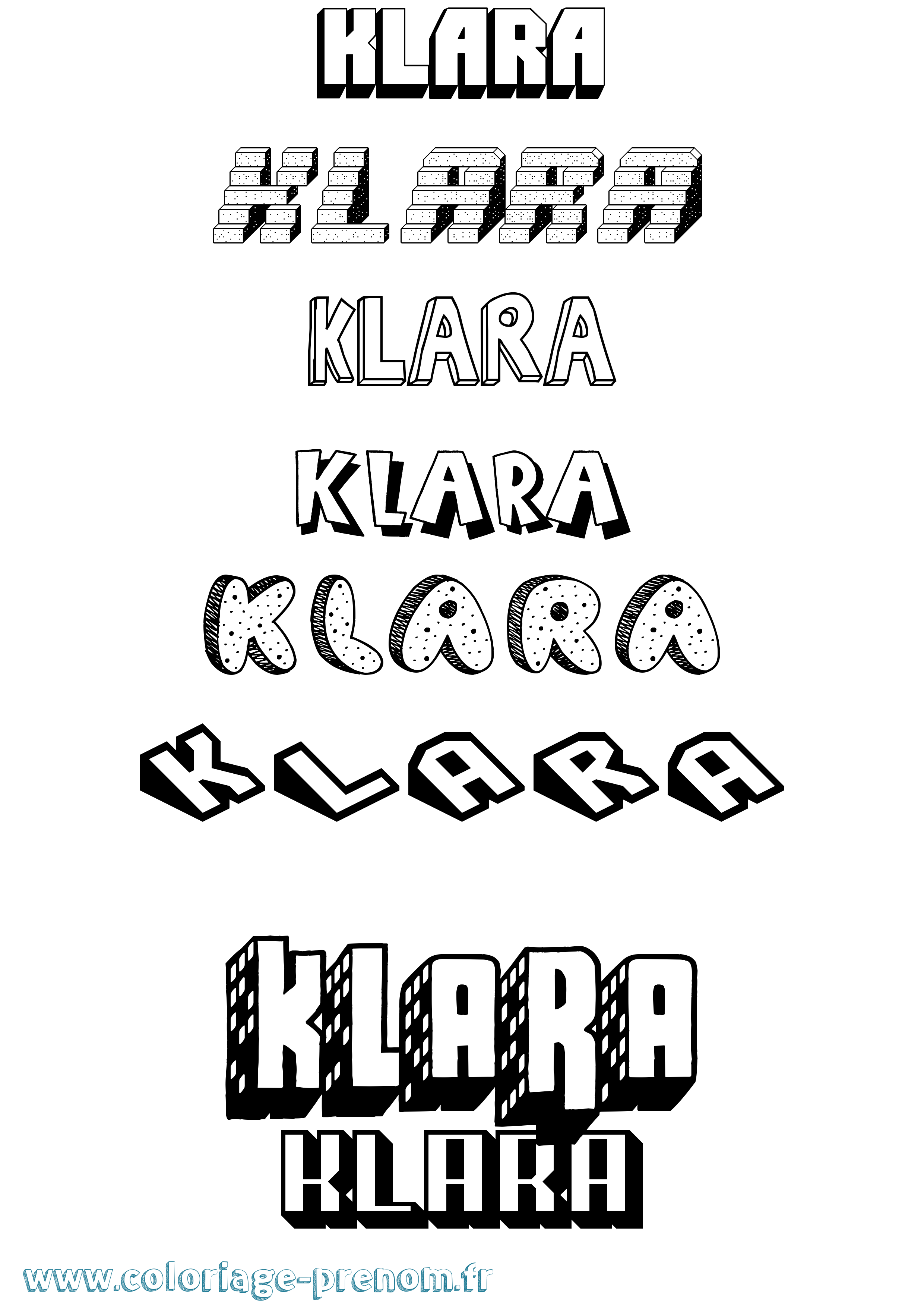 Coloriage Klara Coloriage prénom Klara