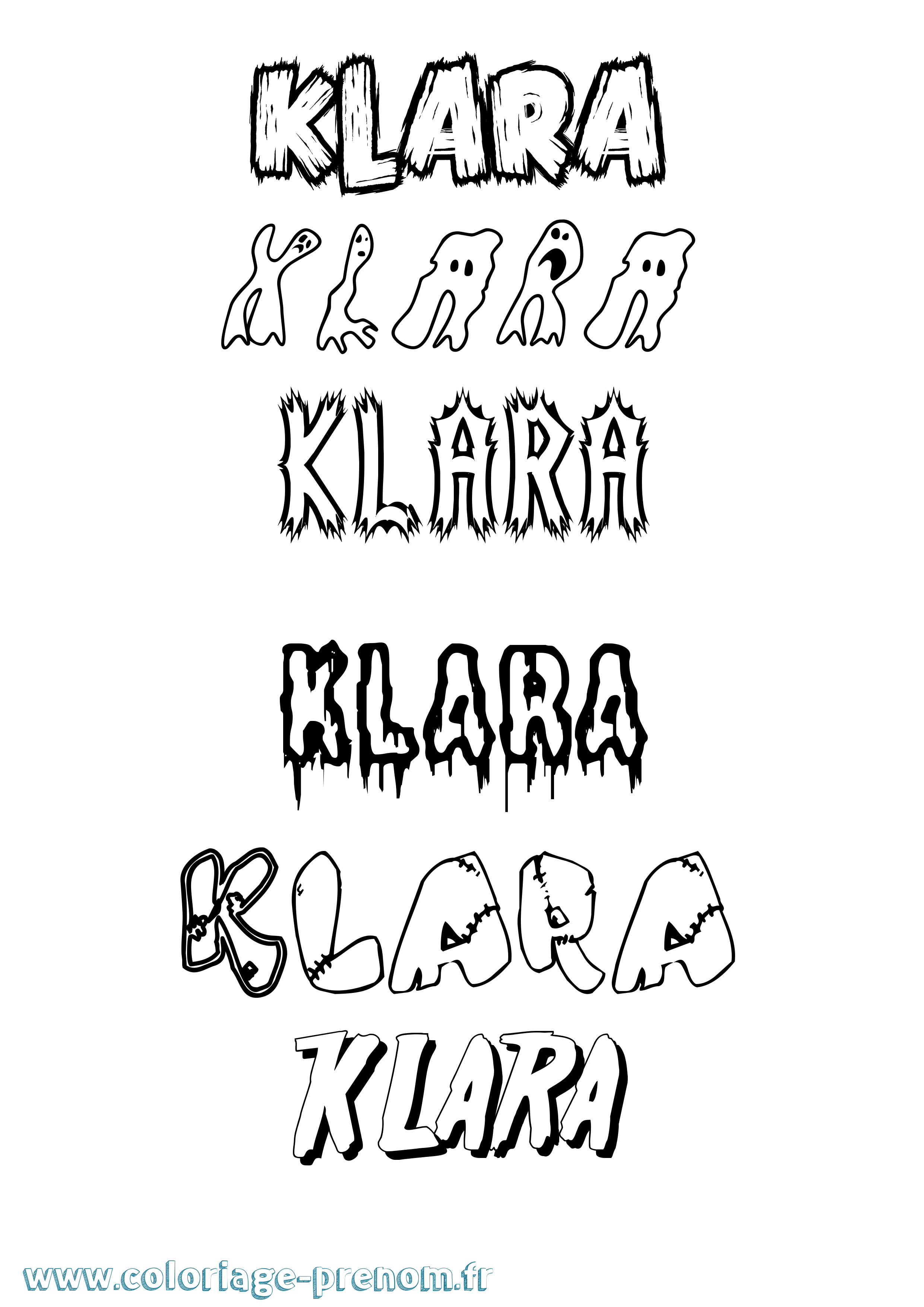 Coloriage Klara Coloriage prénom Klara
