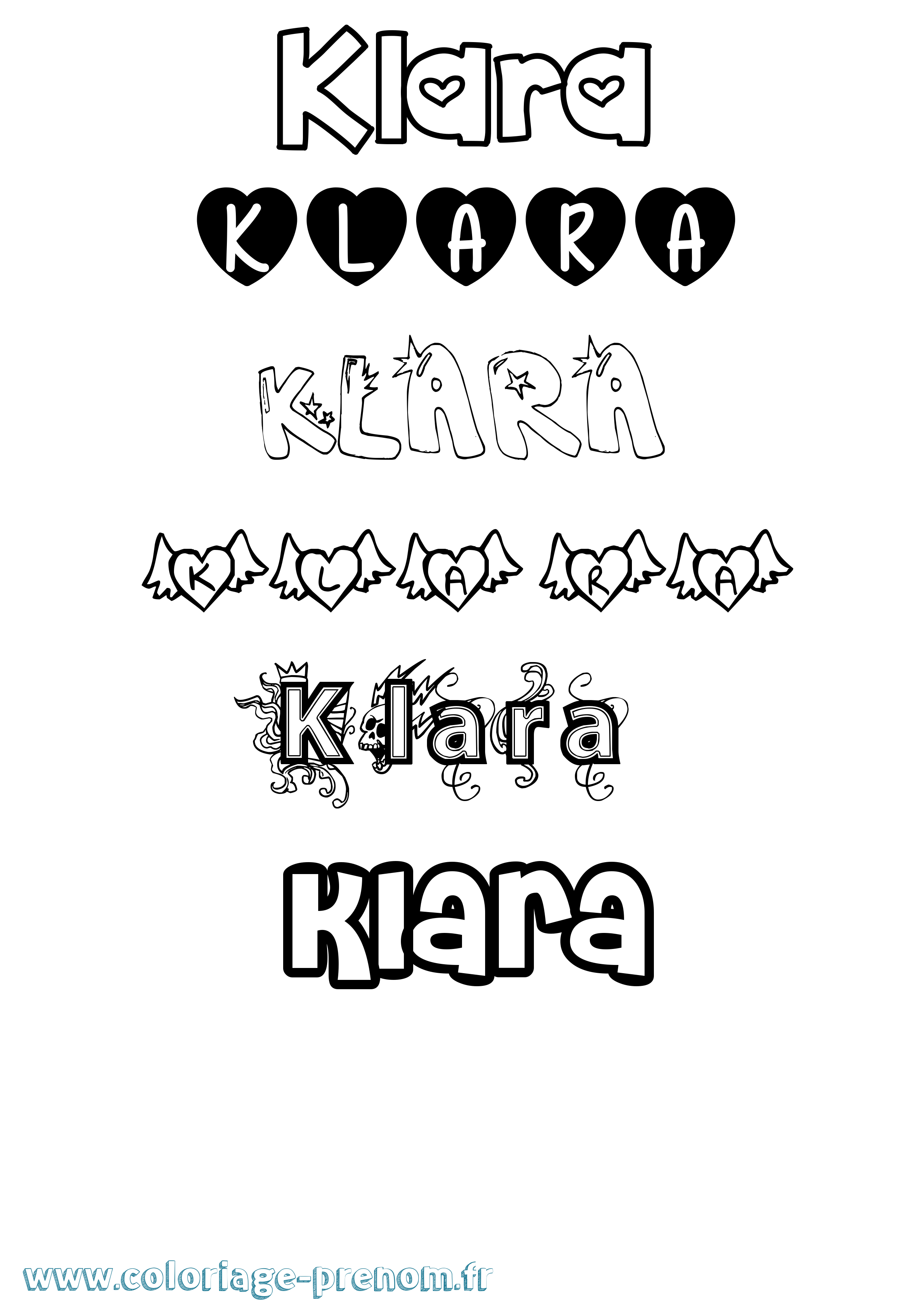 Coloriage Klara Coloriage prénom Klara
