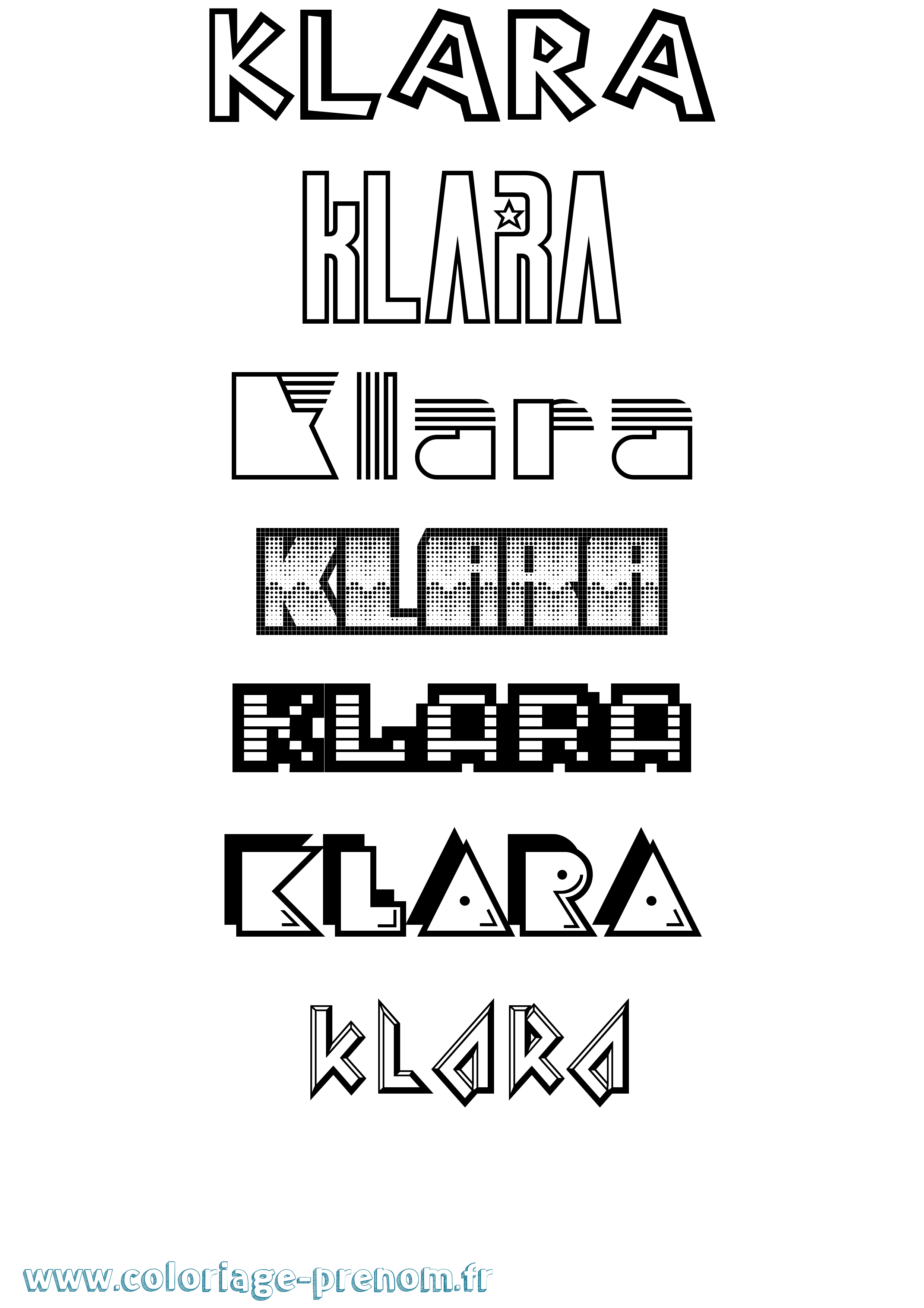 Coloriage prénom Klara